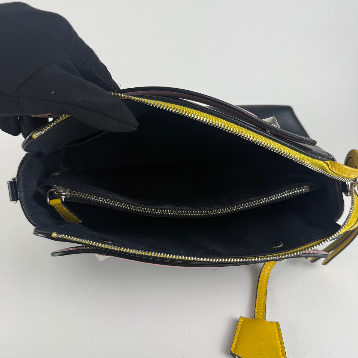 By The Way — Black Leather with Multicolor Details — Silver-Tone Hardware