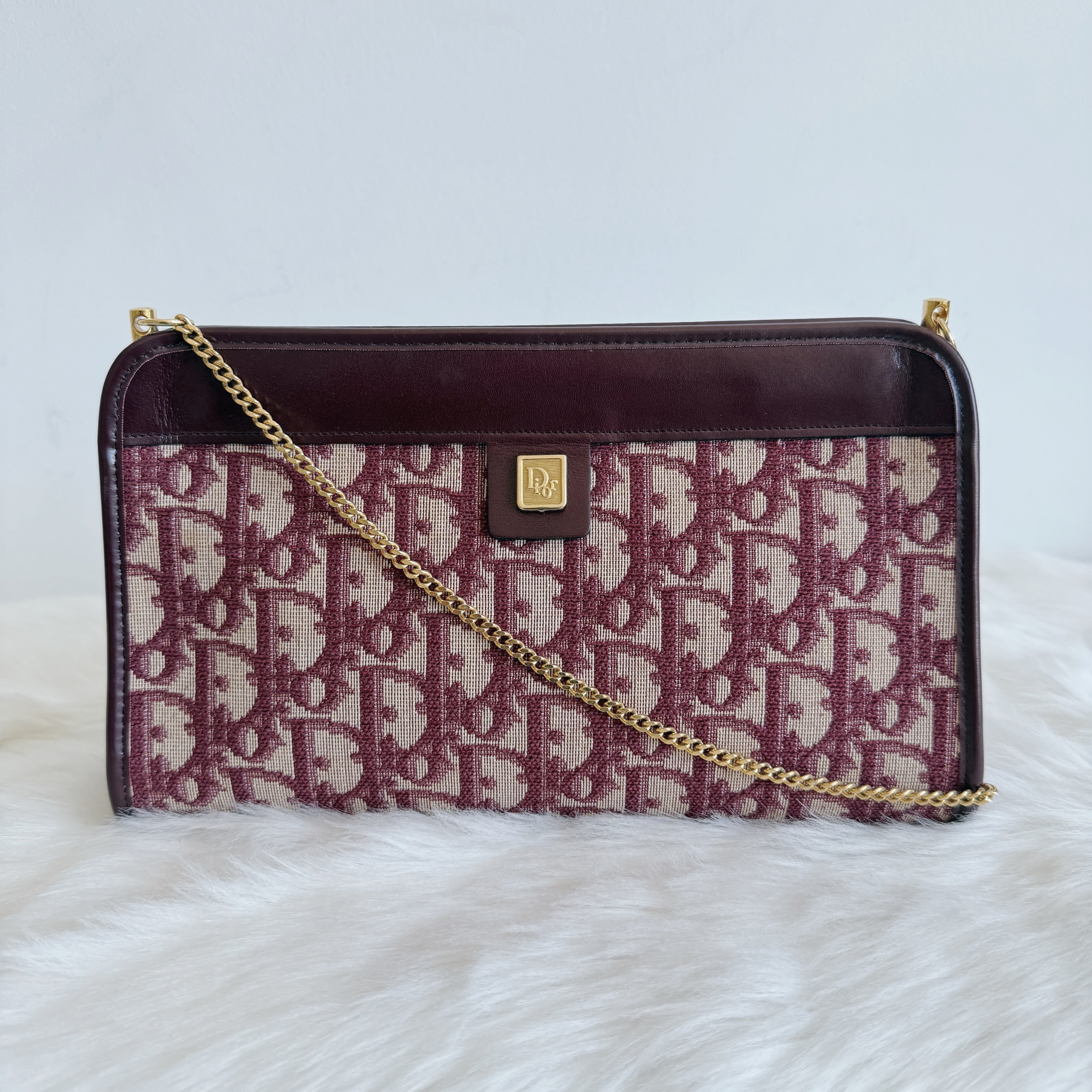Vintage Chain Clutch — Oblique Canvas & Leather