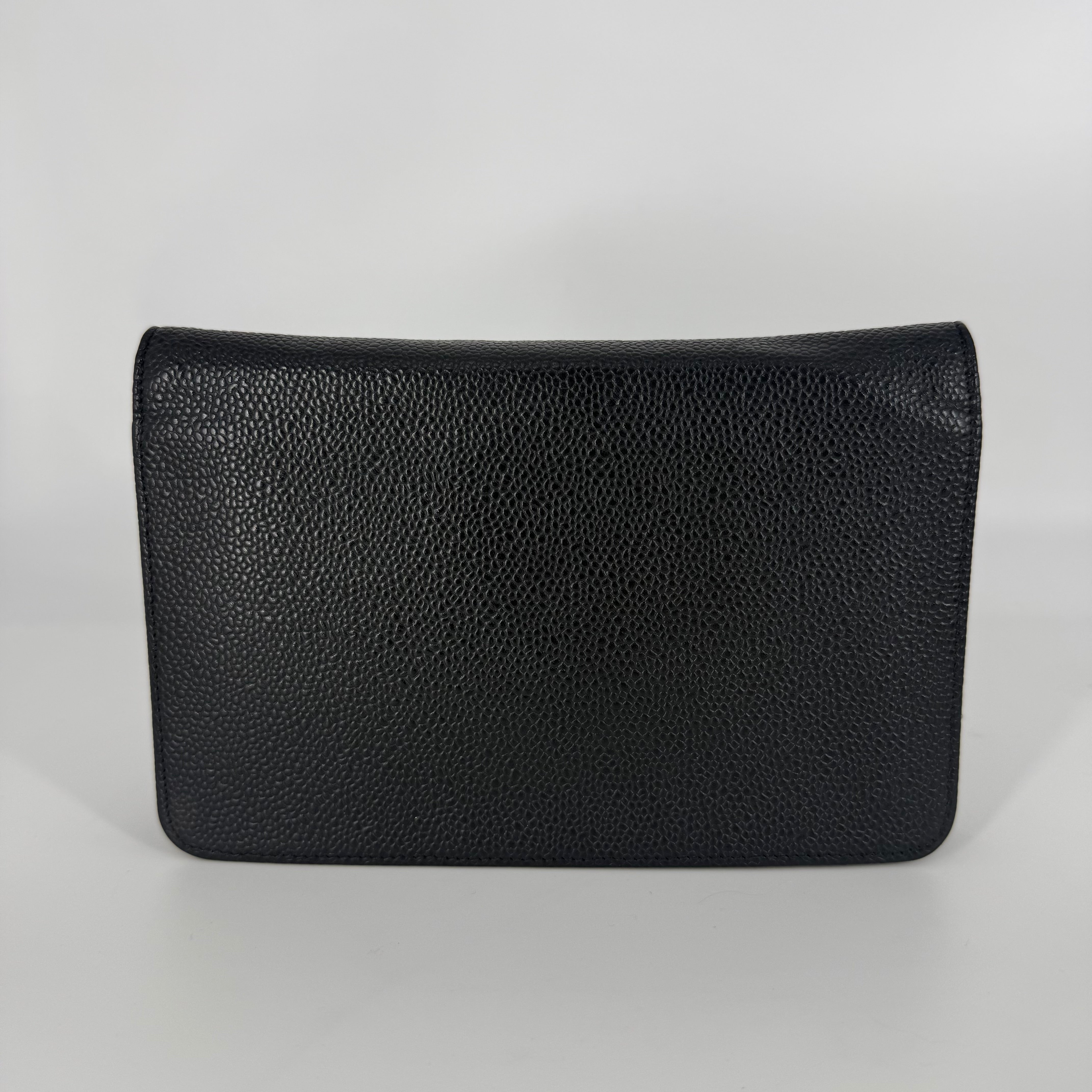 Classic Wallet on Chain (WOC) Black Caviar Leather
