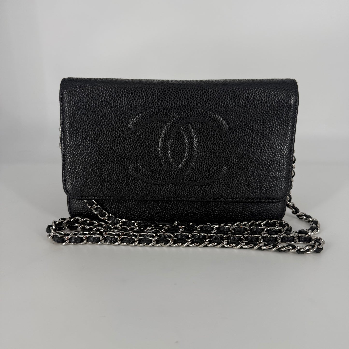 CHANEL Classic Wallet on Chain (WOC) Black Caviar Leather