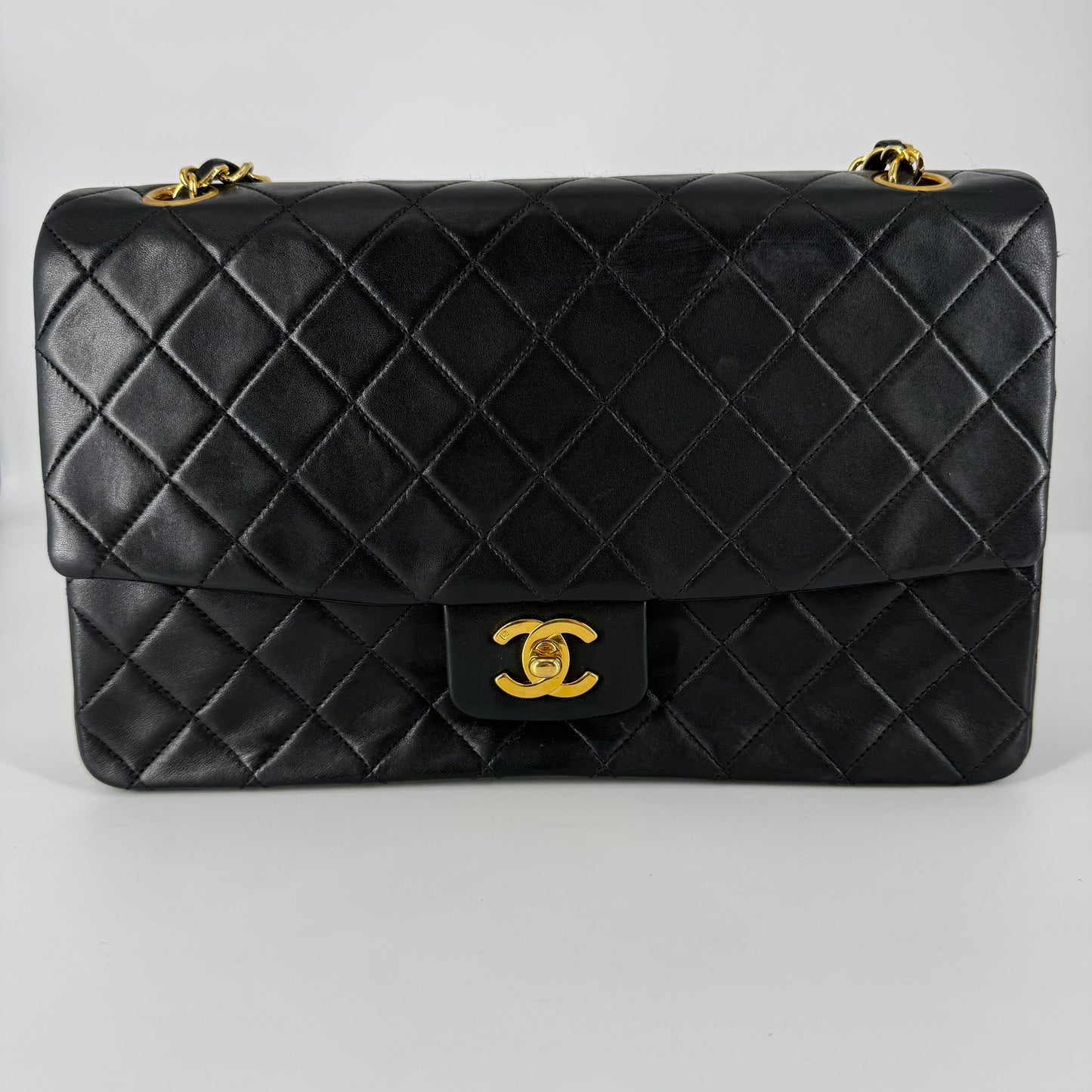 Chanel Vintage Single Flap Shoulder Bag 24k Gold