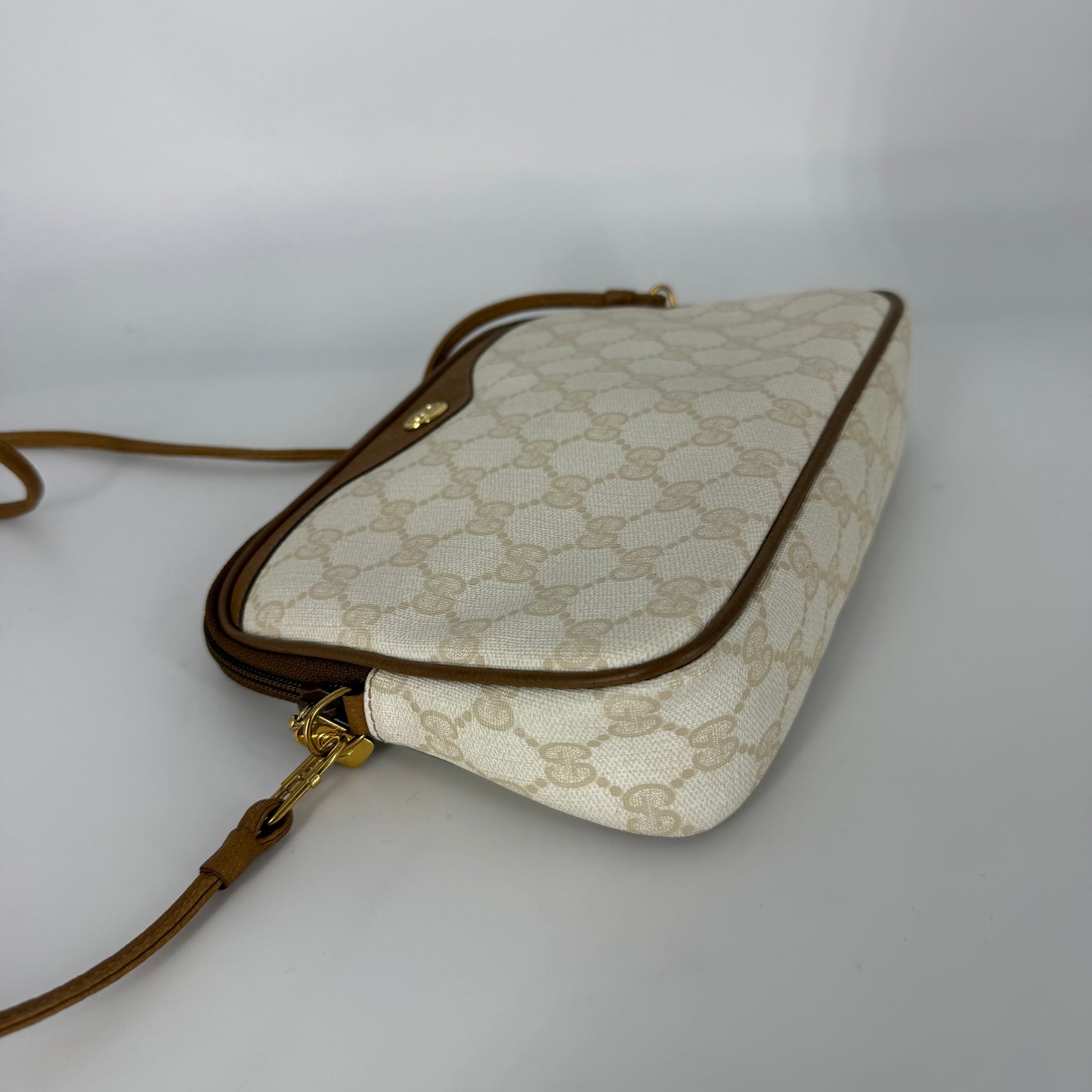 GUCCI GG Beige Canvas Crossbody Bag