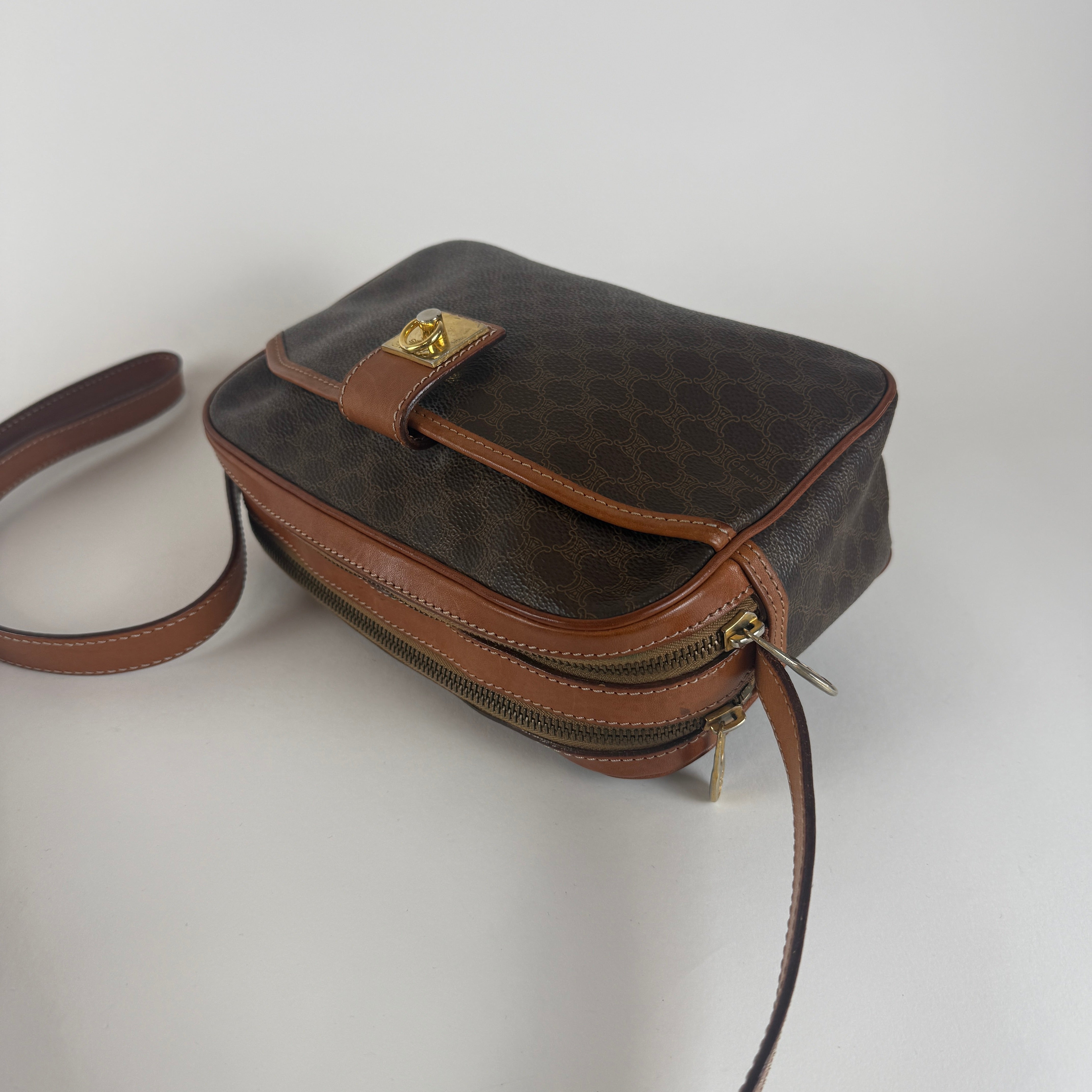Vintage Macadam Crossbody Bag — Brown Canvas