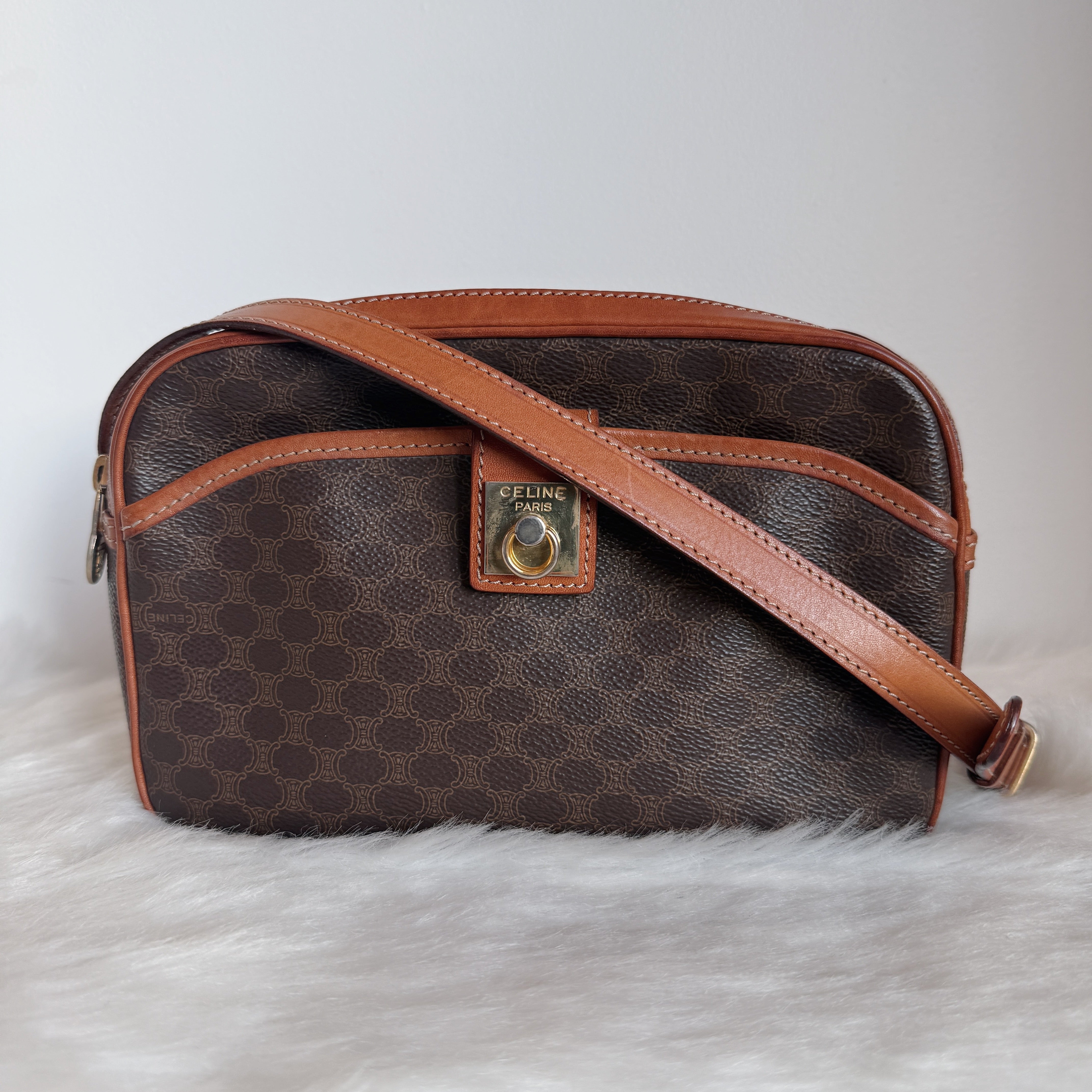 Vintage Macadam Crossbody Bag — Brown Canvas