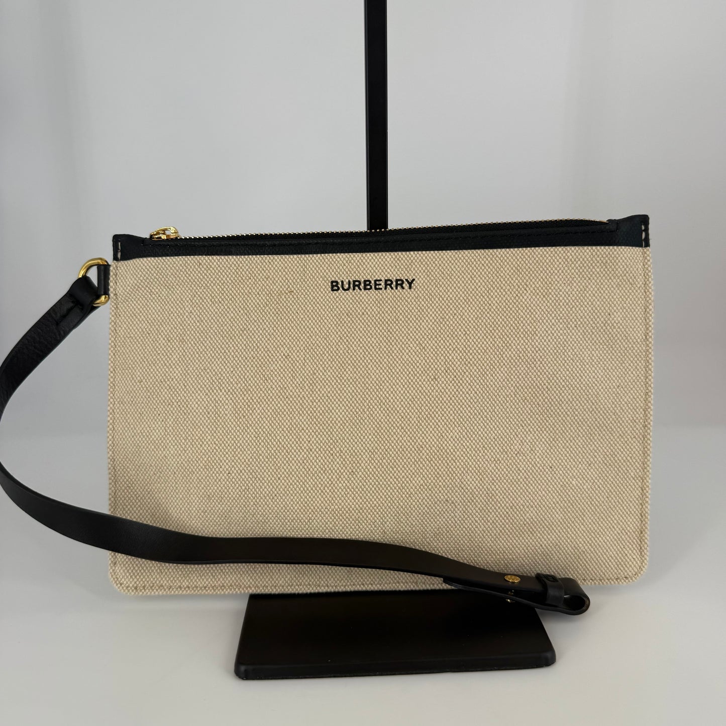 BURBERRY Canvas Tote Bag with Interior Pouch