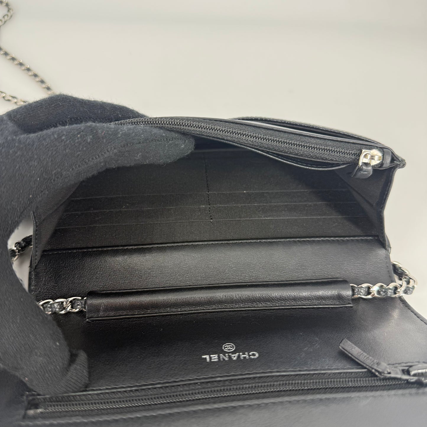 CHANEL Classic Wallet on Chain (WOC) Black Caviar Leather