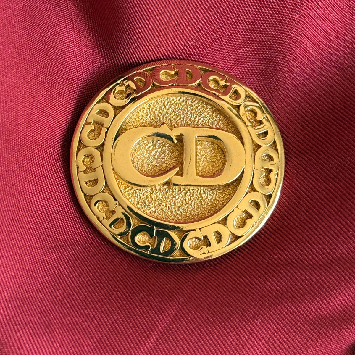 Vintage CD Logo Brooch — Gold-Tone Metal