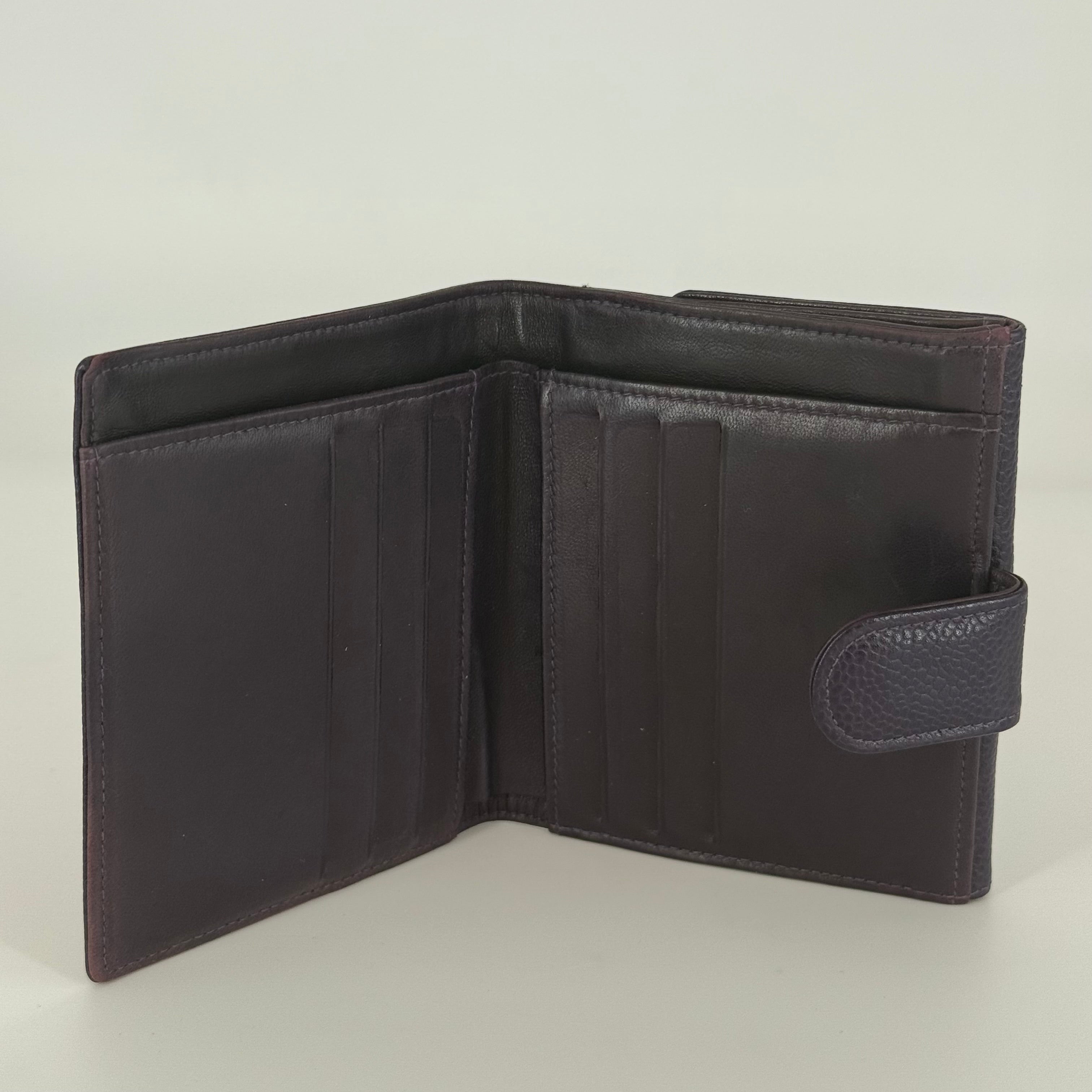 Caviar Leather Wallet – Rare Mauve