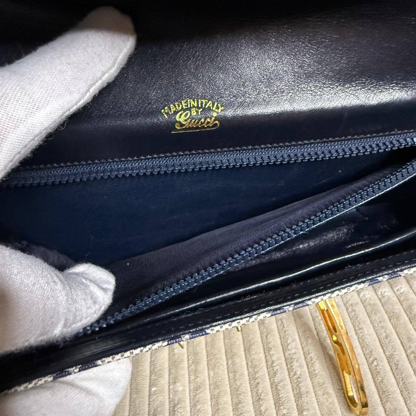 Gucci Navy GG Web Crossbody