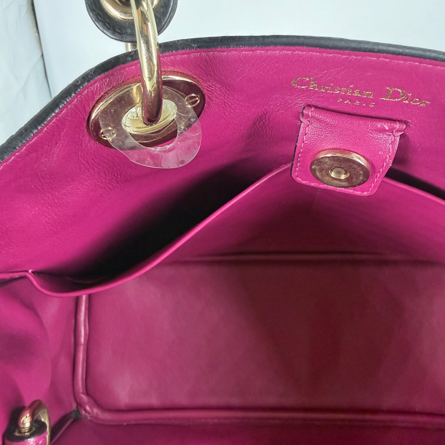 CHRISTIAN DIOR Diorissimo – Grained Leather - Black