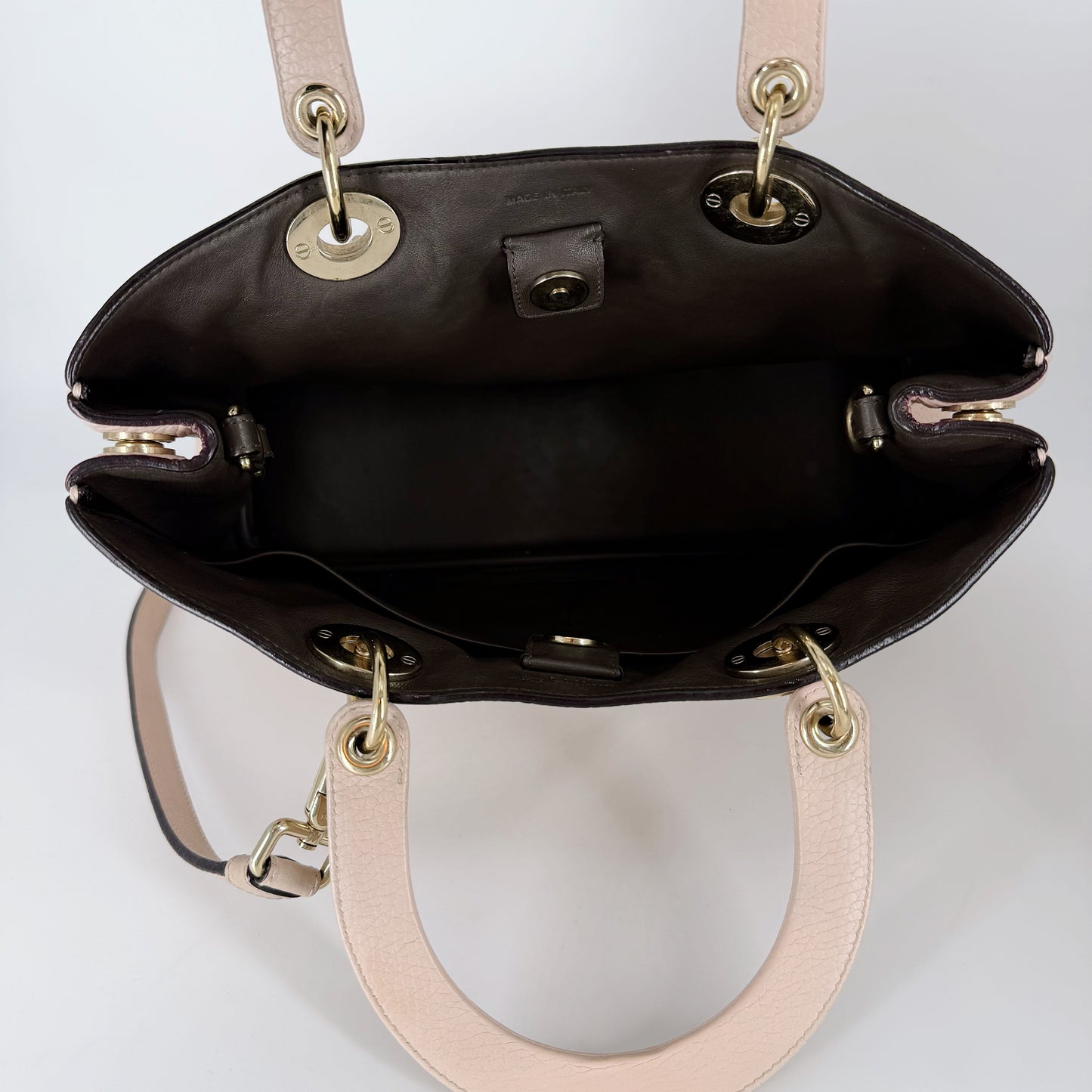 CHRISTIAN DIOR Diorissimo Poudre Pink Grained Leather