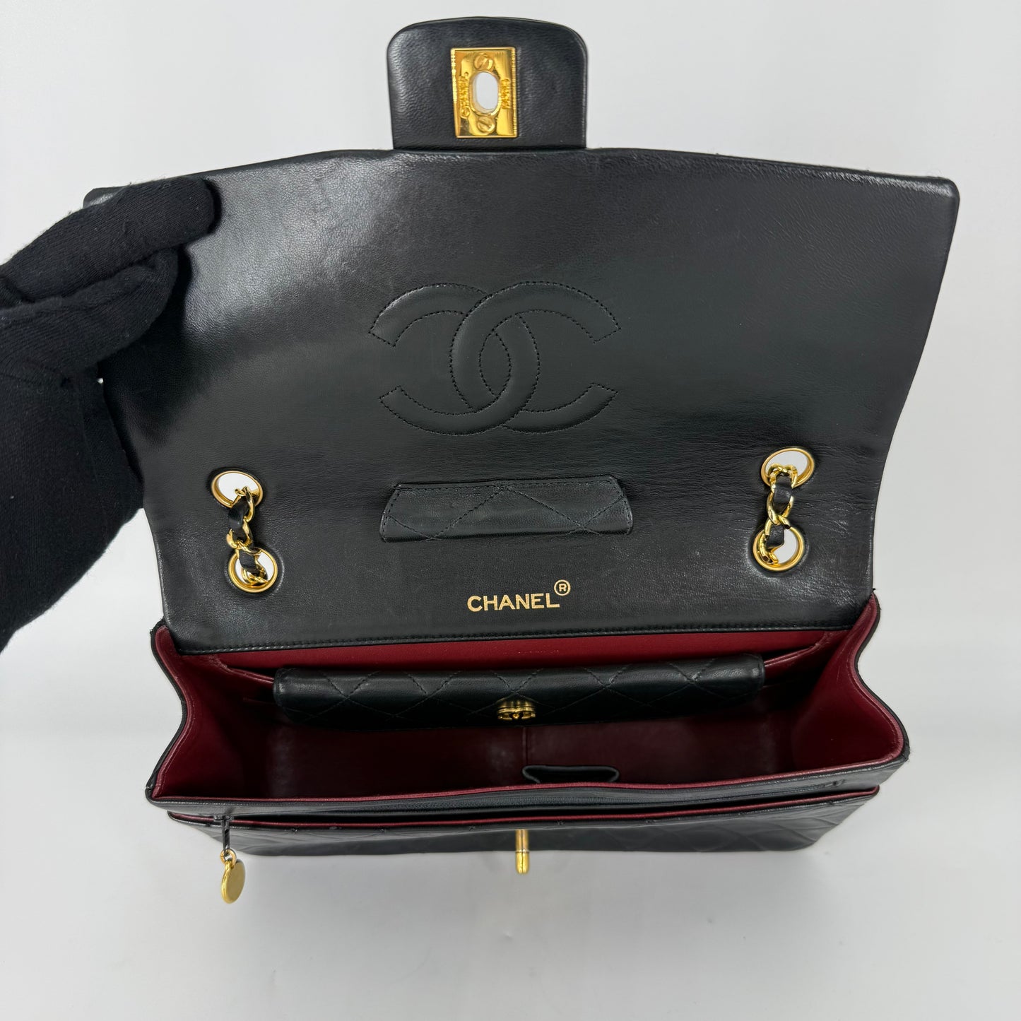 Chanel Vintage Single Flap Shoulder Bag 24k Gold