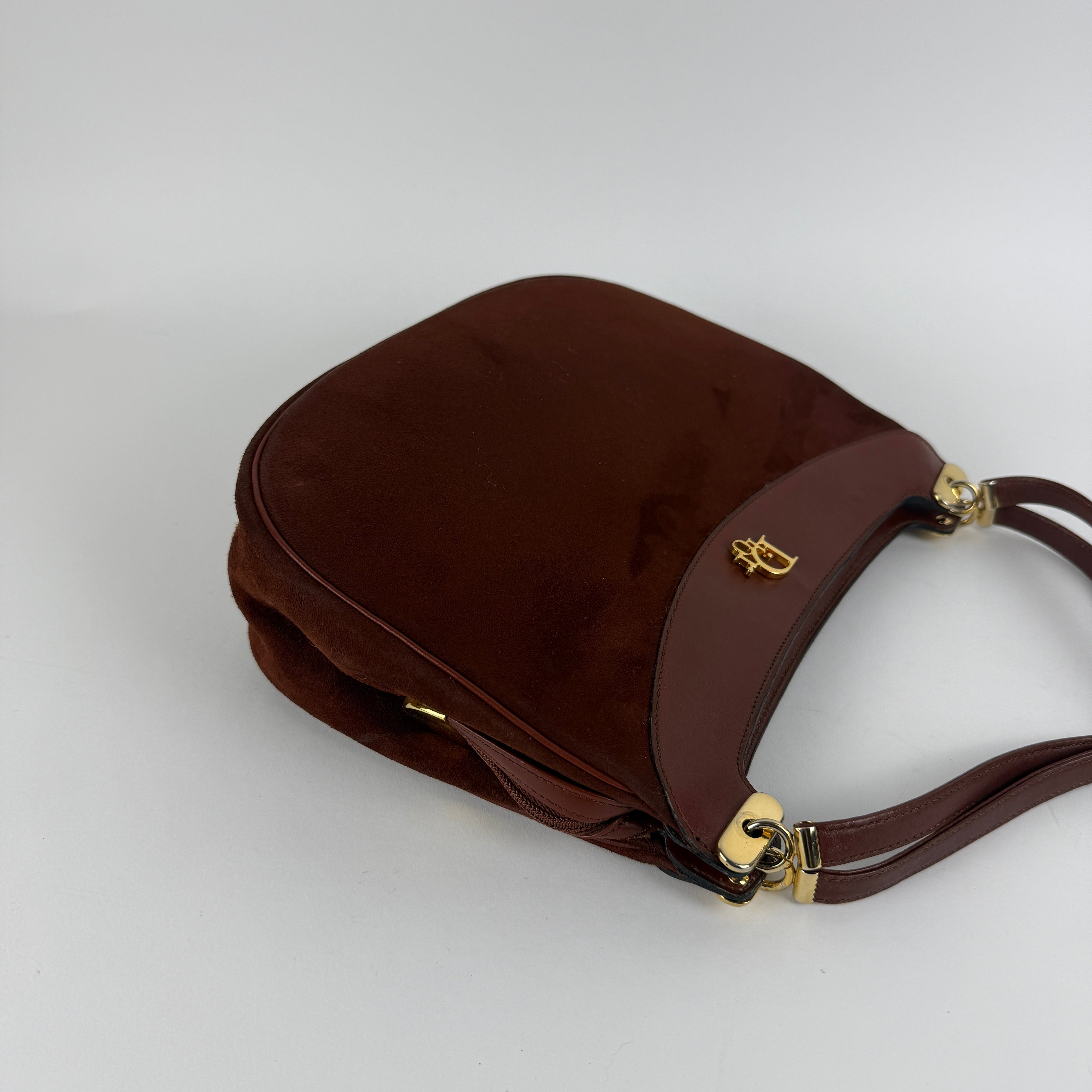 Vintage Suede Hobo Shoulder Bag