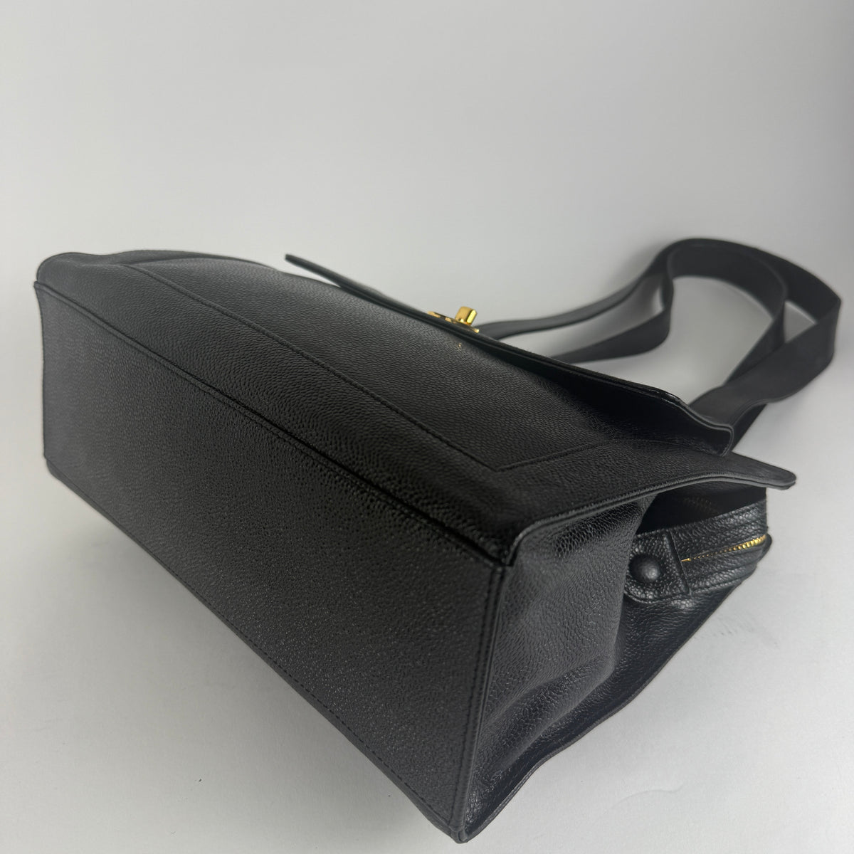 Vintage Tote — Black Caviar Leather — 24K Gold Hardware