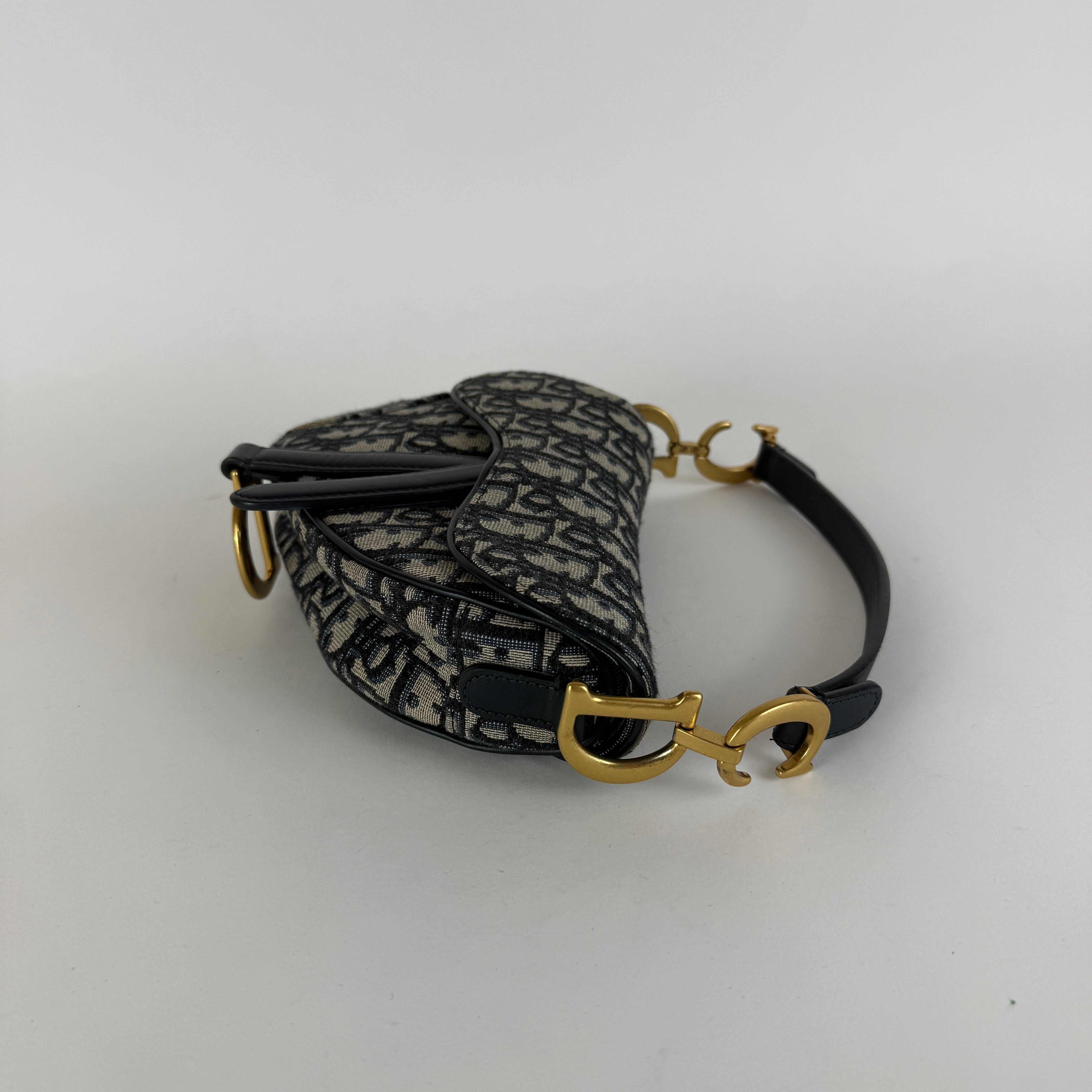 Saddle Mini — Navy Dior Oblique Canvas