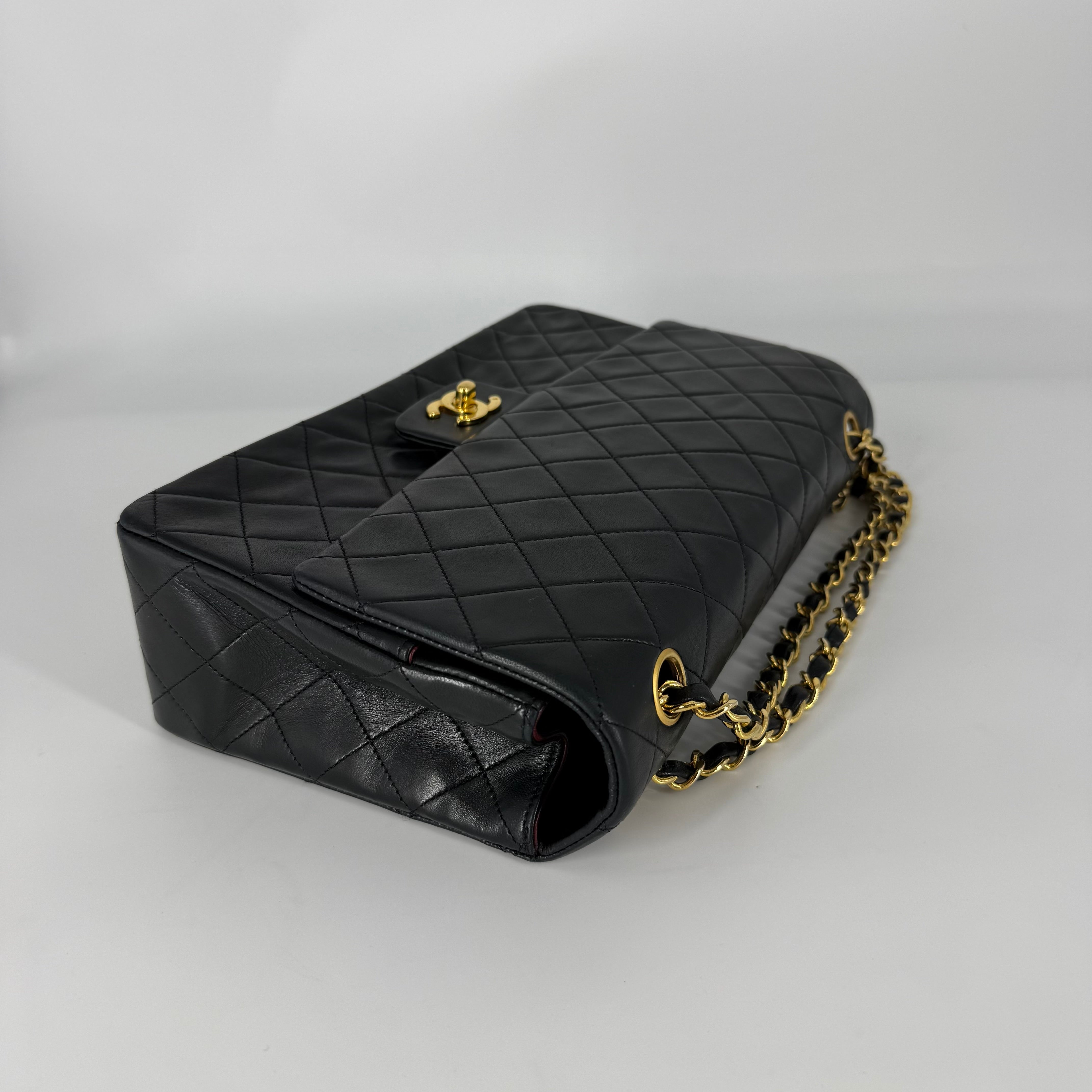 Vintage Single Flap Shoulder Bag 24k Gold