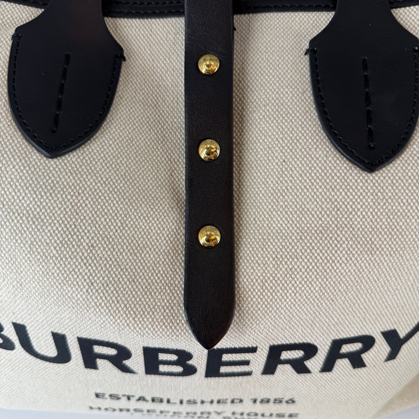 BURBERRY Canvas Tote Bag with Interior Pouch