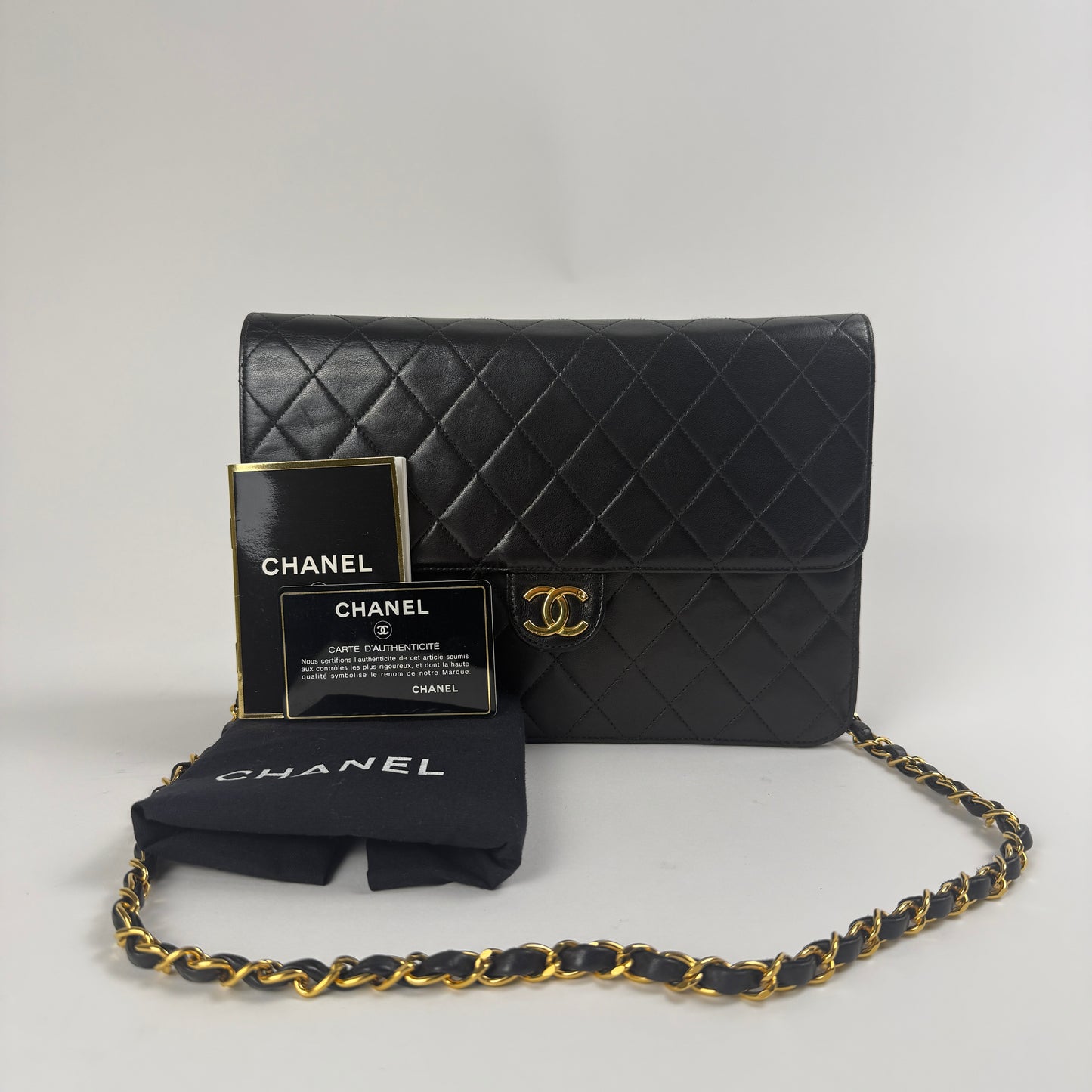 CHANEL Vintage Single Flap — 24K Gold-Plated