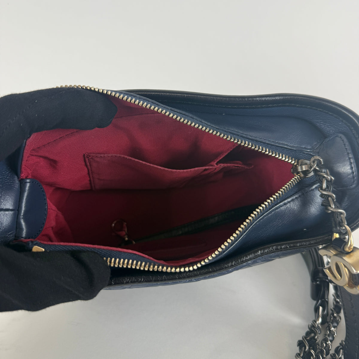 Gabrielle Small Hobo — Blue Aged Calfskin — Two-Tone Hardware