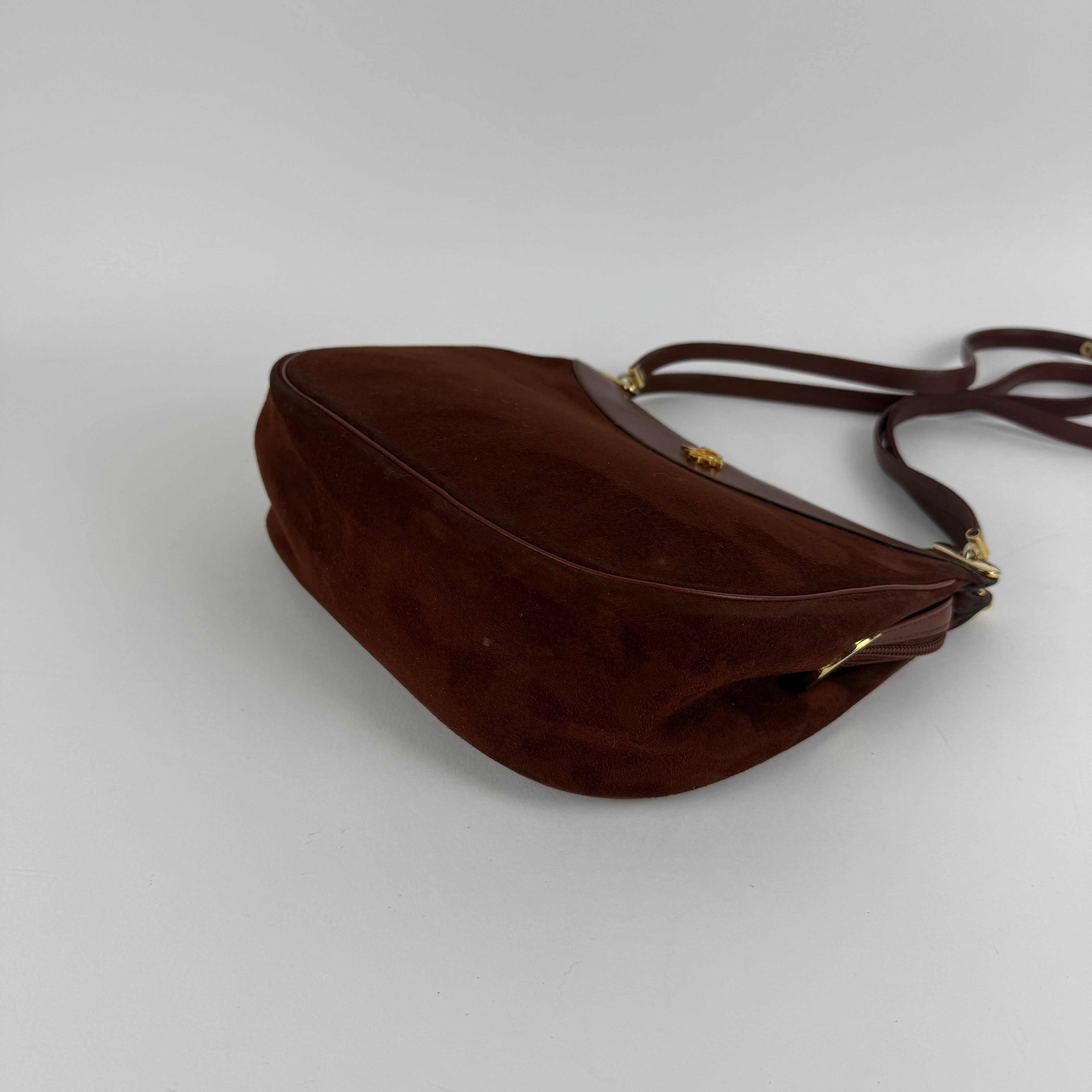Vintage Suede Hobo Shoulder Bag
