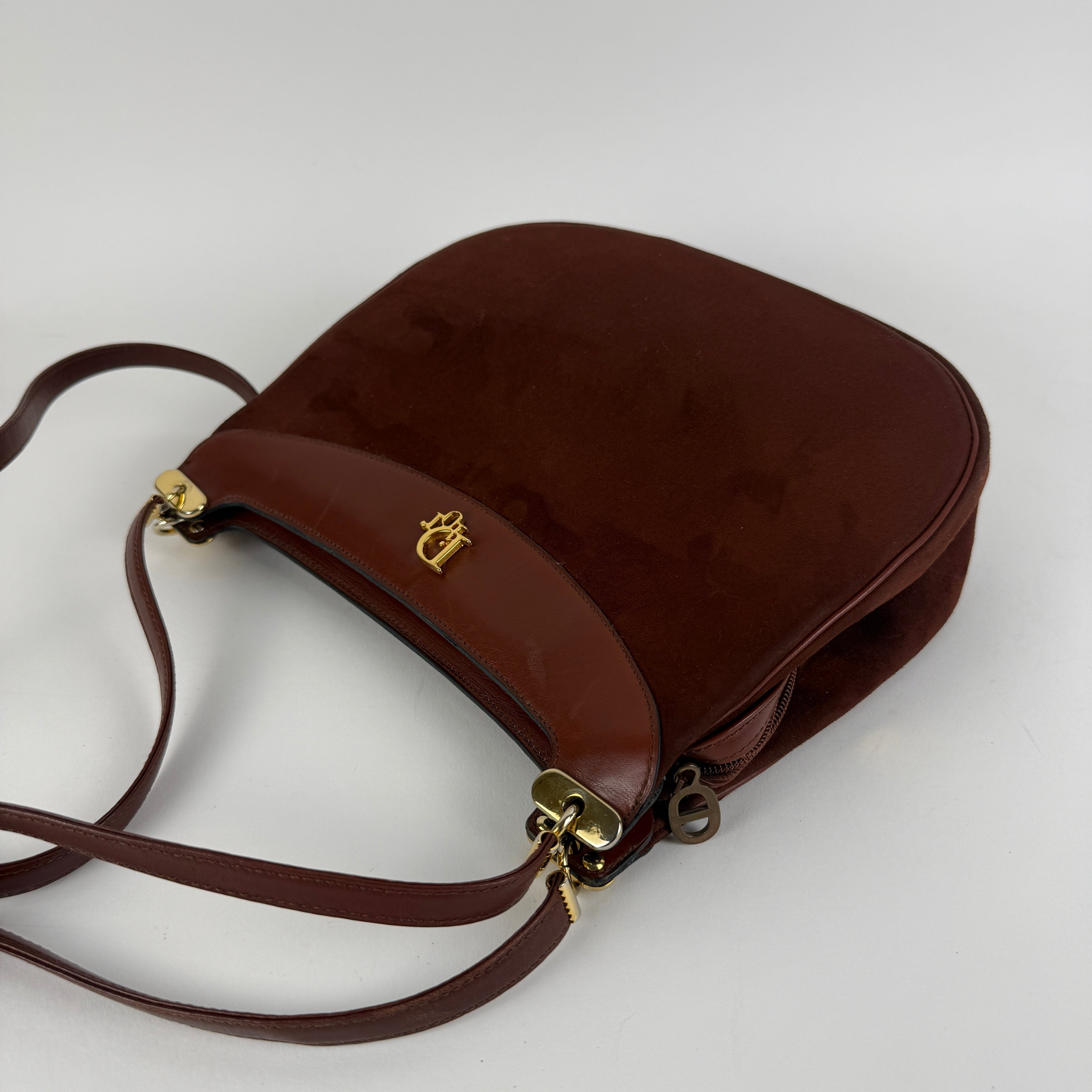 Vintage Suede Hobo Shoulder Bag