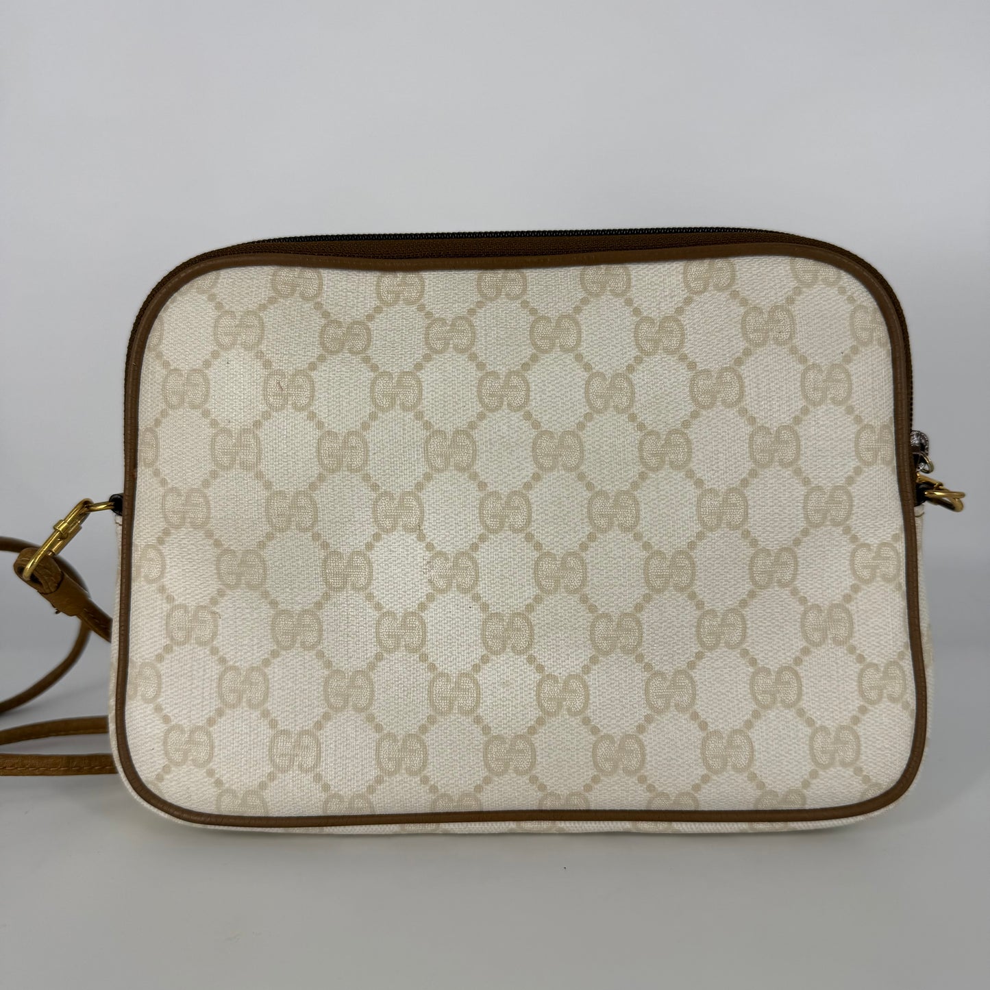 GUCCI GG Beige Canvas Crossbody Bag