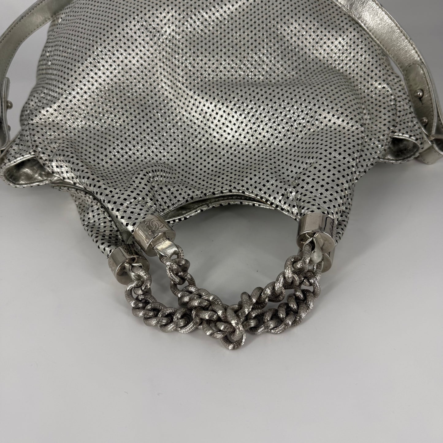 CHANEL Rodeo Drive Tote – Perforated Leather – Silver Hardware