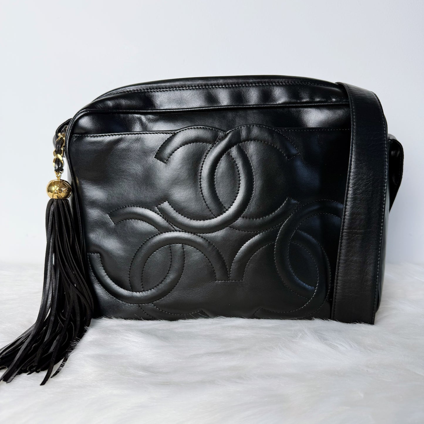 CHANEL Vintage Triple CC 24-Karat Gold Camera Bag