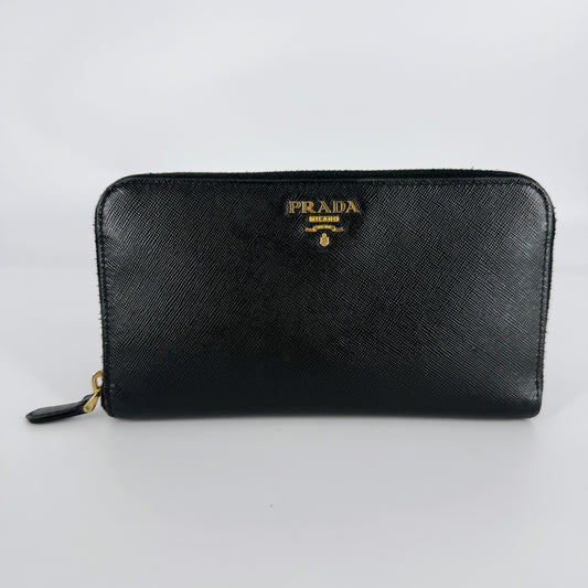 PRADA Saffiano Leather Long Wallet