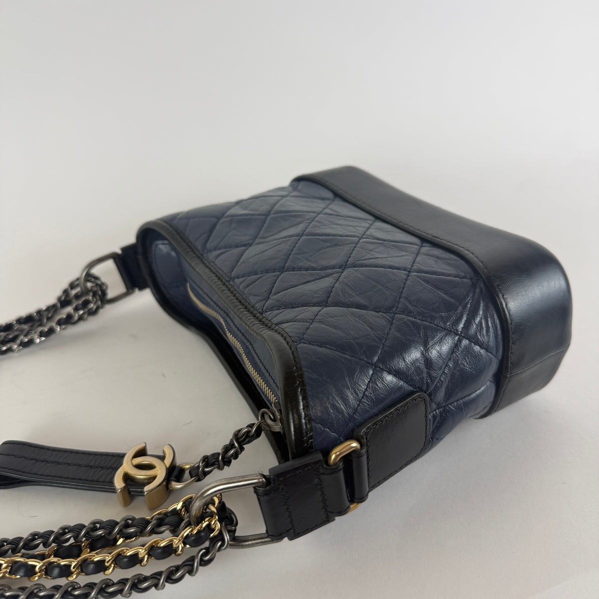 Gabrielle Small Hobo — Blue Aged Calfskin — Two-Tone Hardware