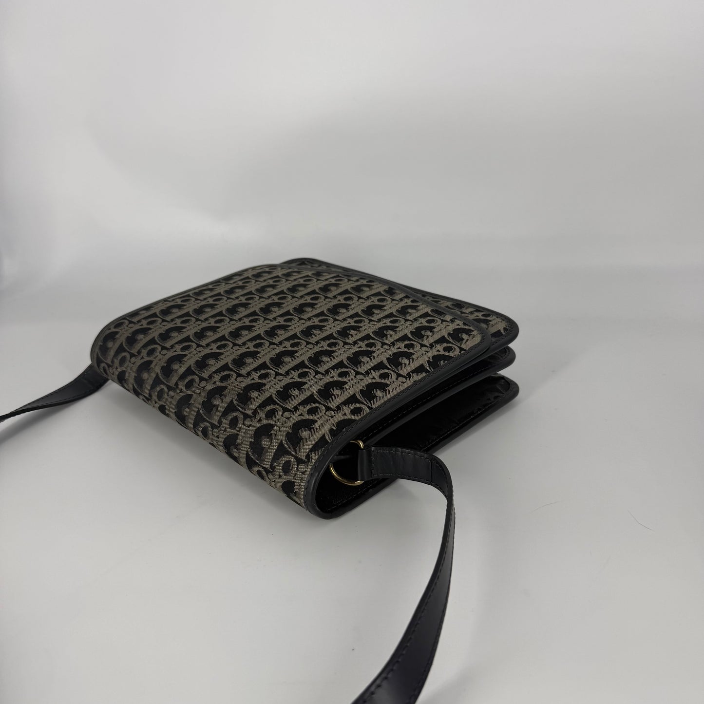 CHRISTIAN DIOR Oblique Canvas Flap Crossbody Bag