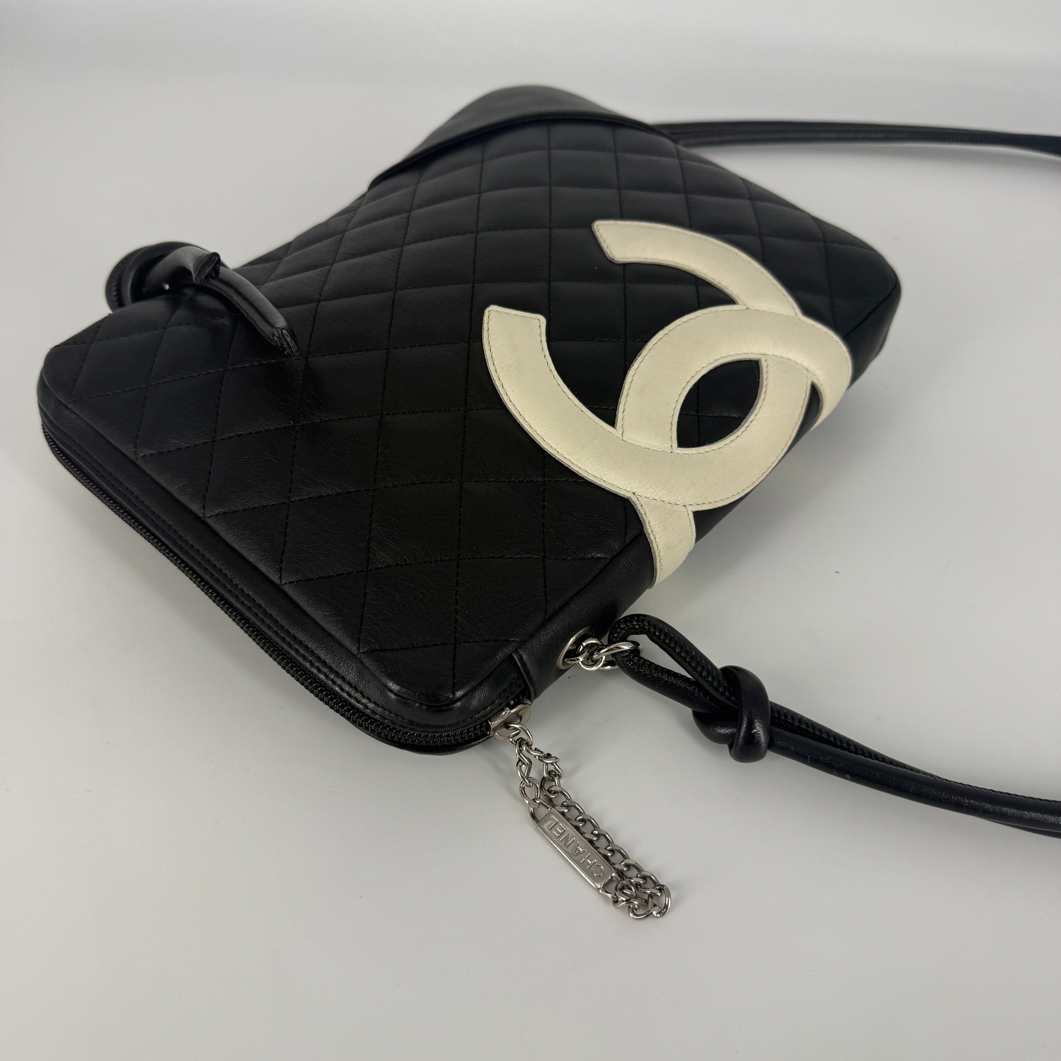 Cambon Line Crossbody Bag – Black & Silver