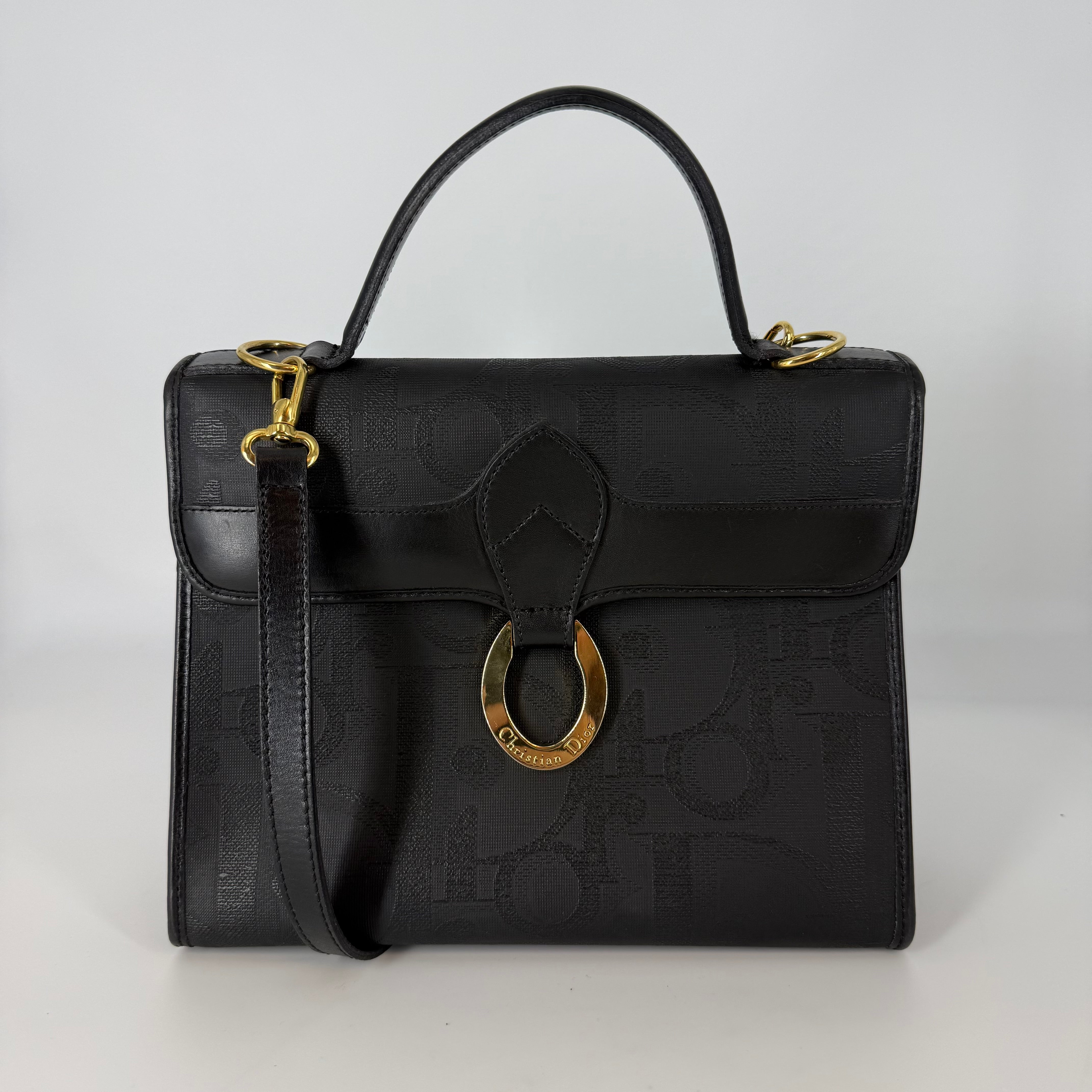 Black Oblique Trotter Shoulder Bag