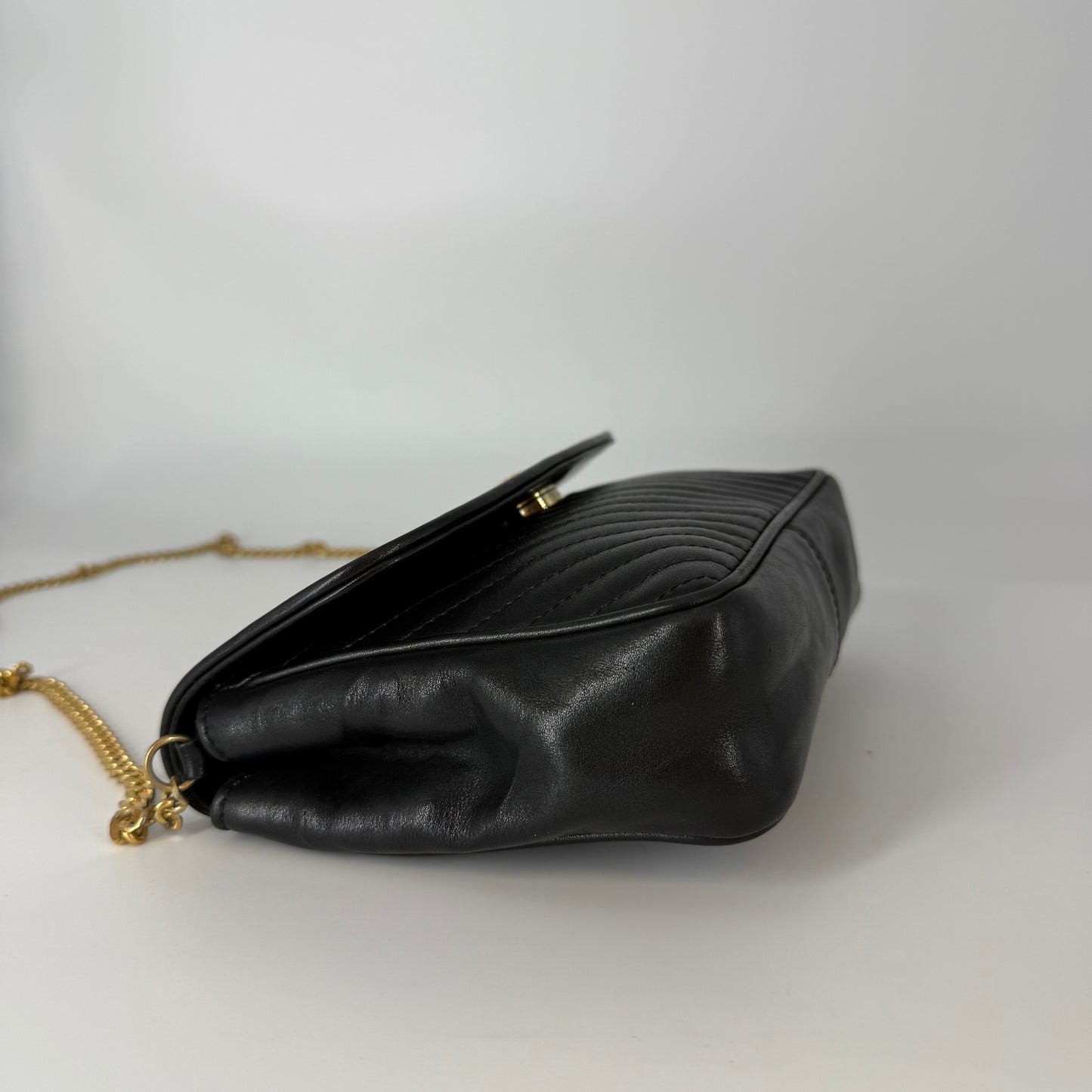 CELINE Leather Chain Shoulder Bag