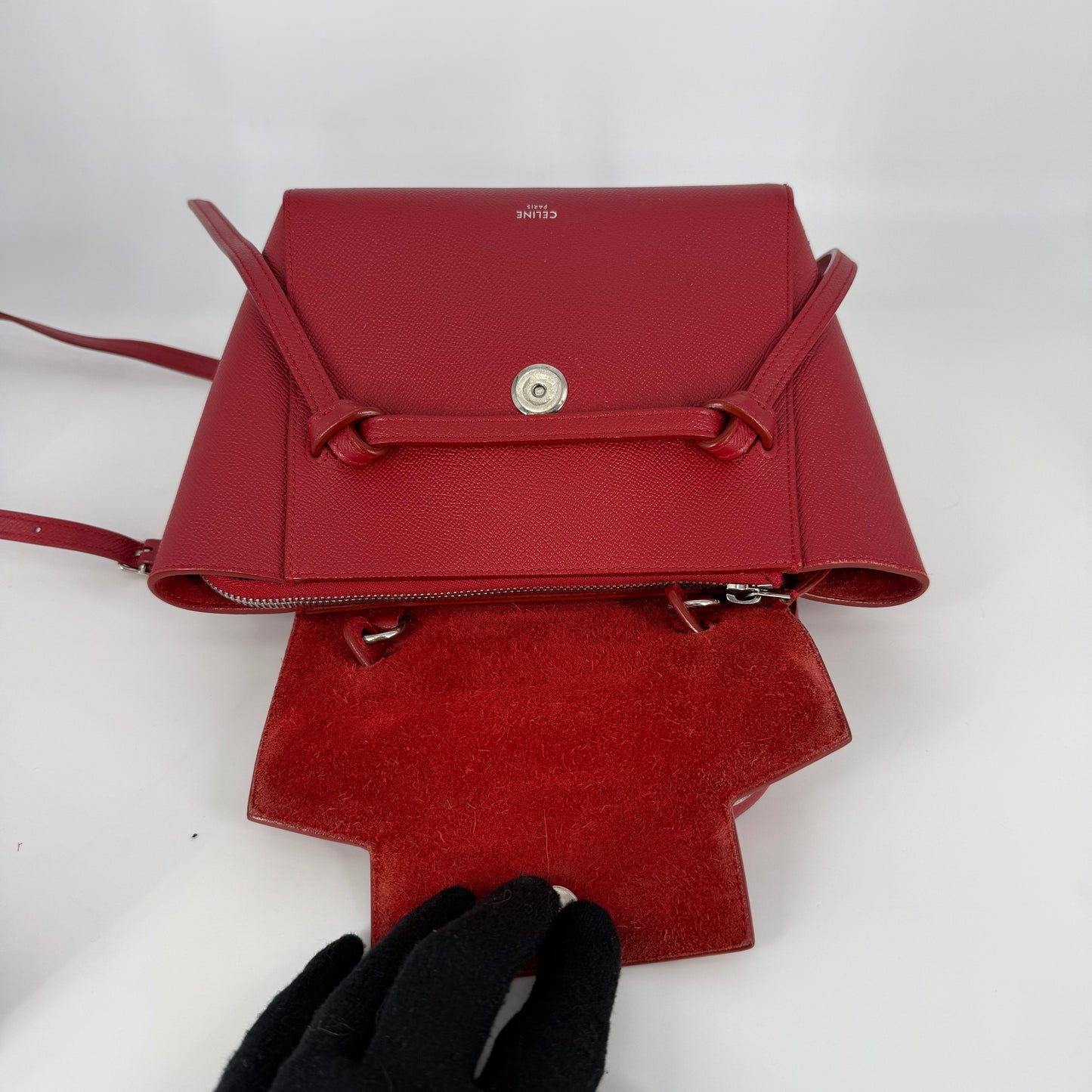 CÉLINE Nano Belt Red Crossbody Bag