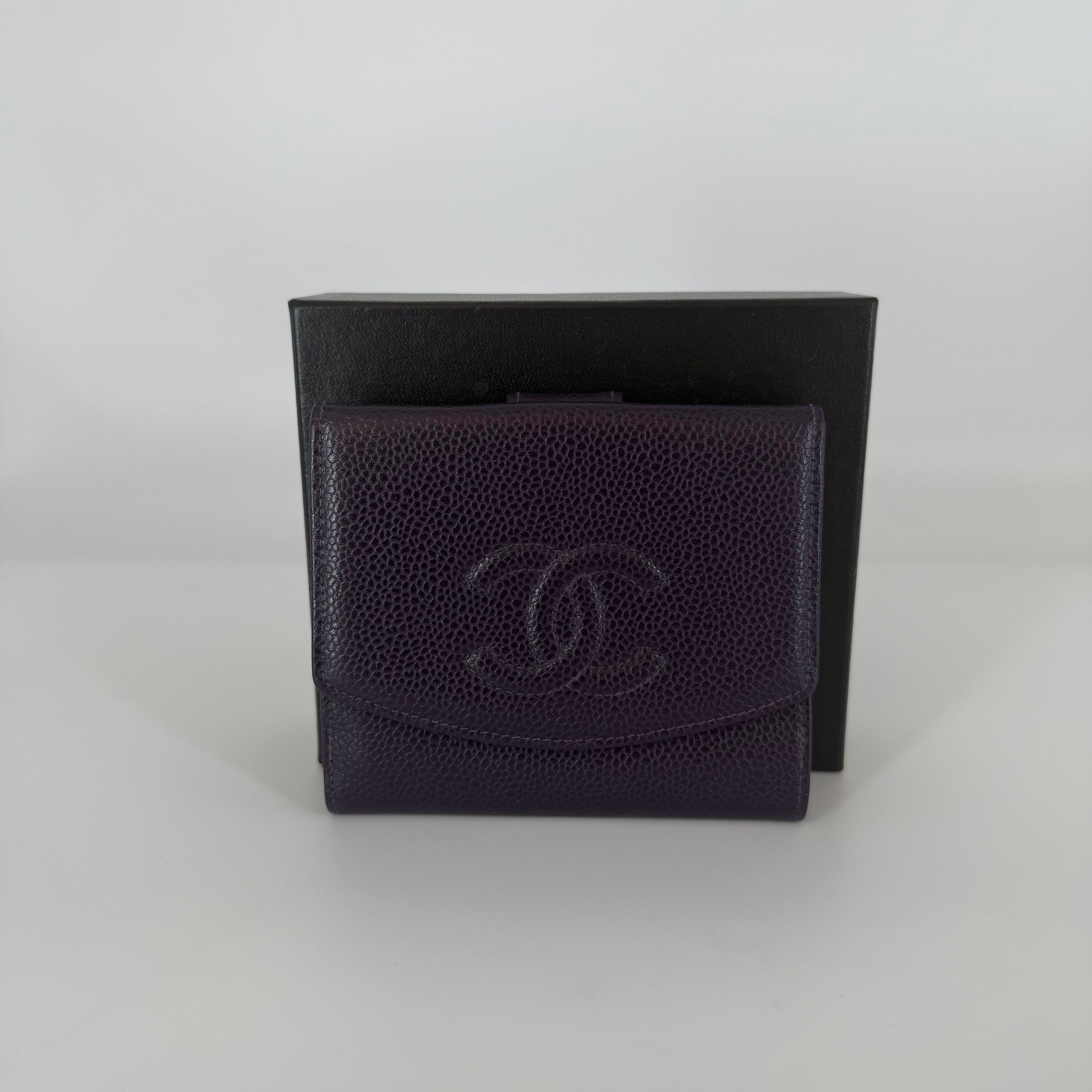 Caviar Leather Wallet – Rare Mauve