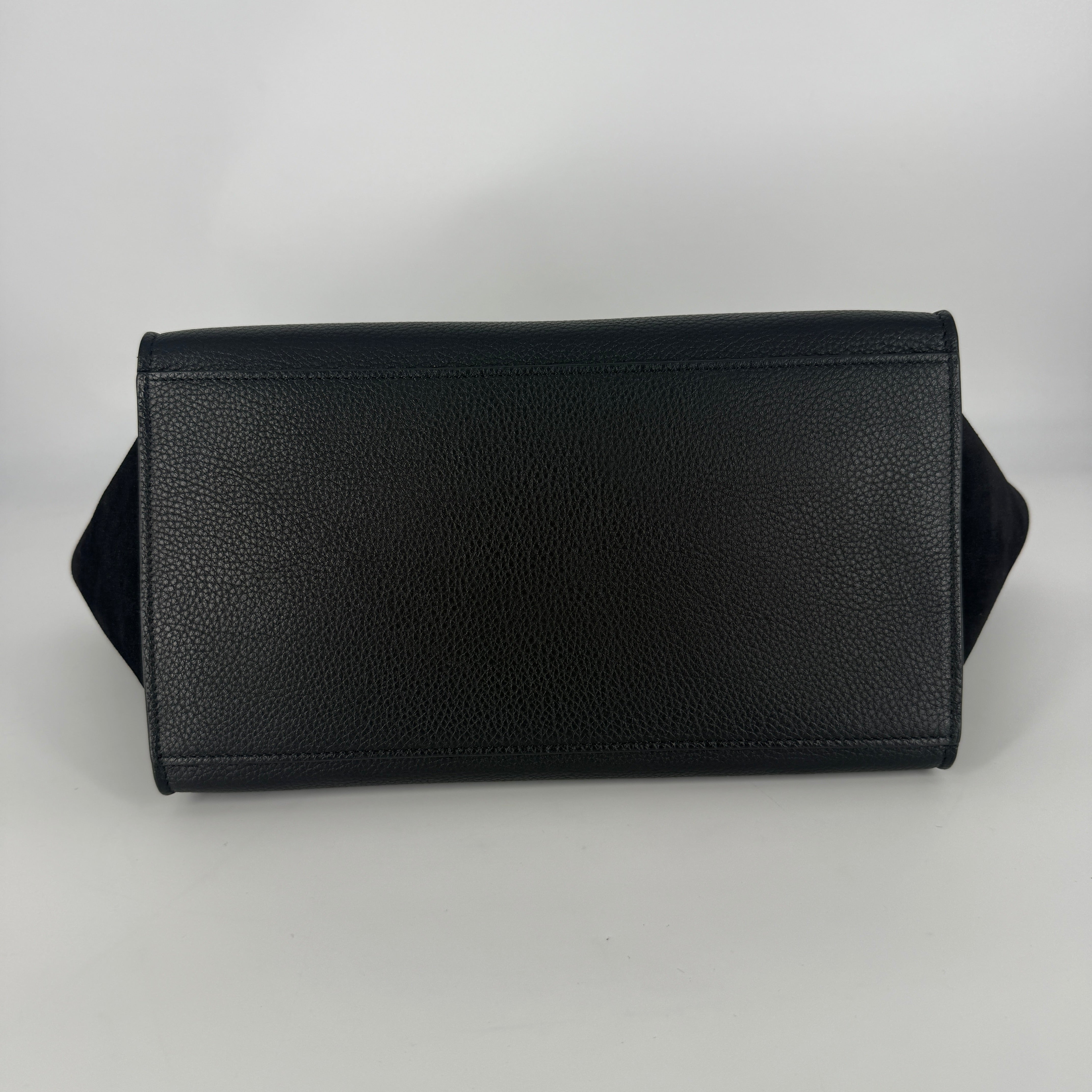 Trapeze Leather & Suede 2 Way Handbag – Black