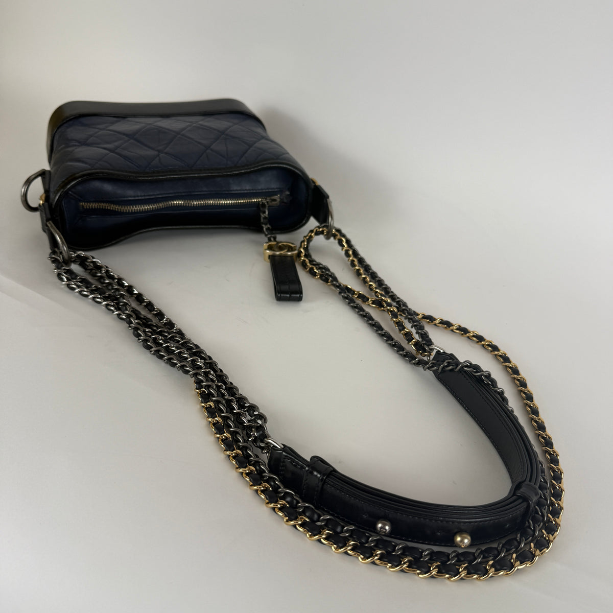 Gabrielle Small Hobo — Blue Aged Calfskin — Two-Tone Hardware