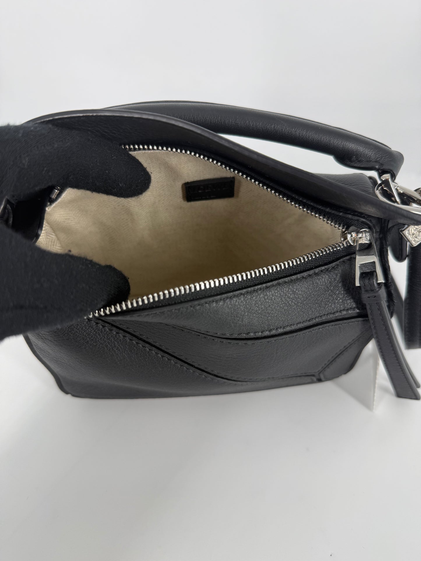 LOEWE Mini Puzzle – Black Leather