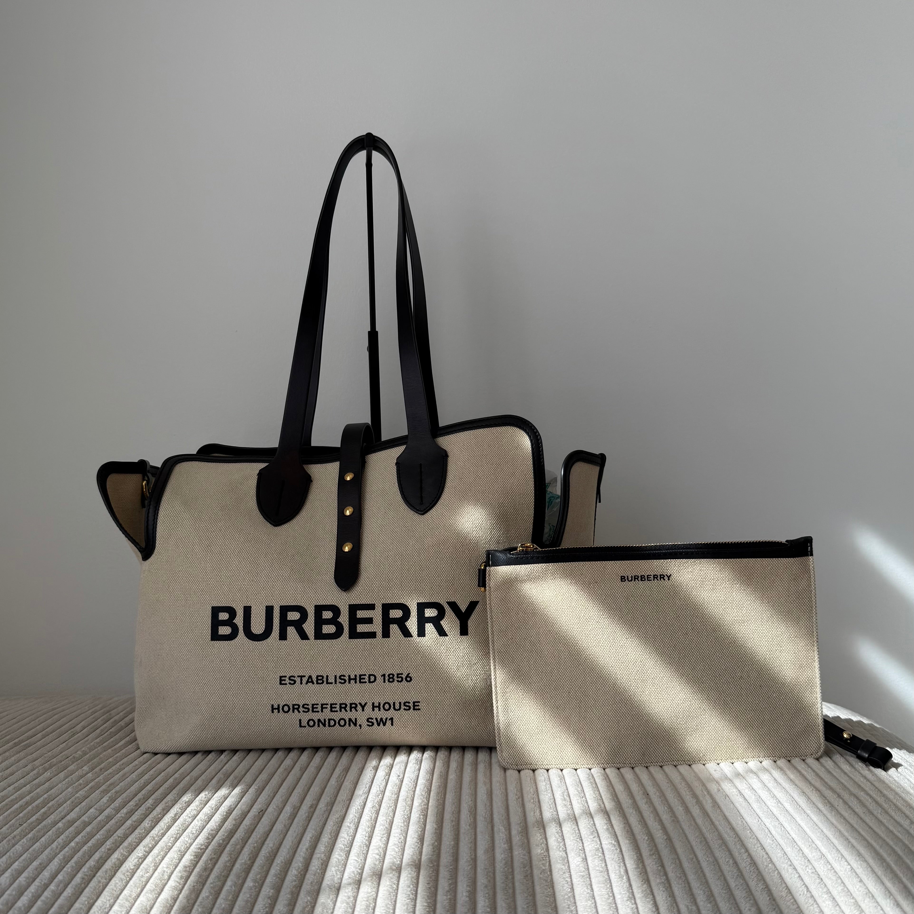 Canvas Tote Bag with Interior Pouch