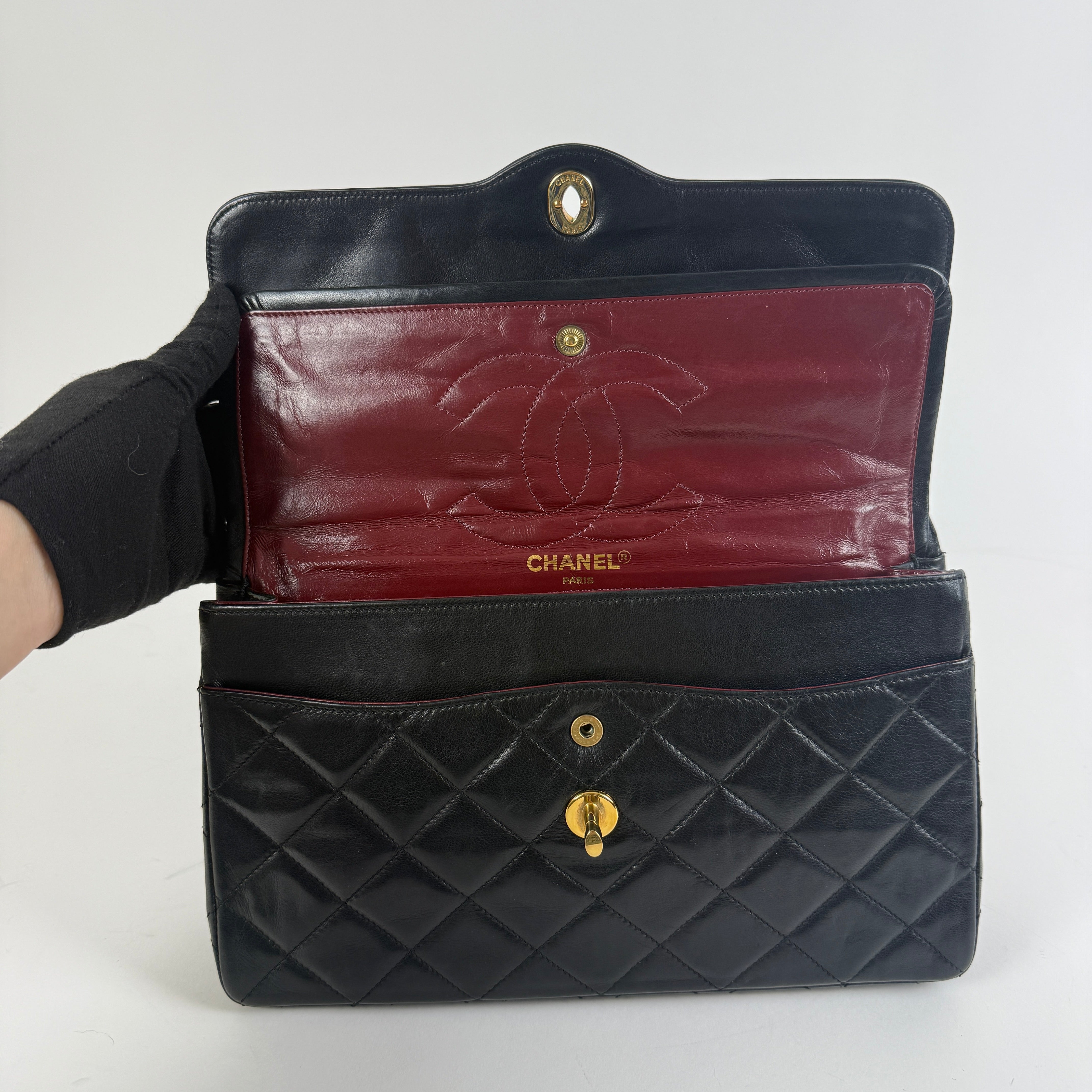 Rare Vintage Diana Double Flap – Bi-Color Hardware