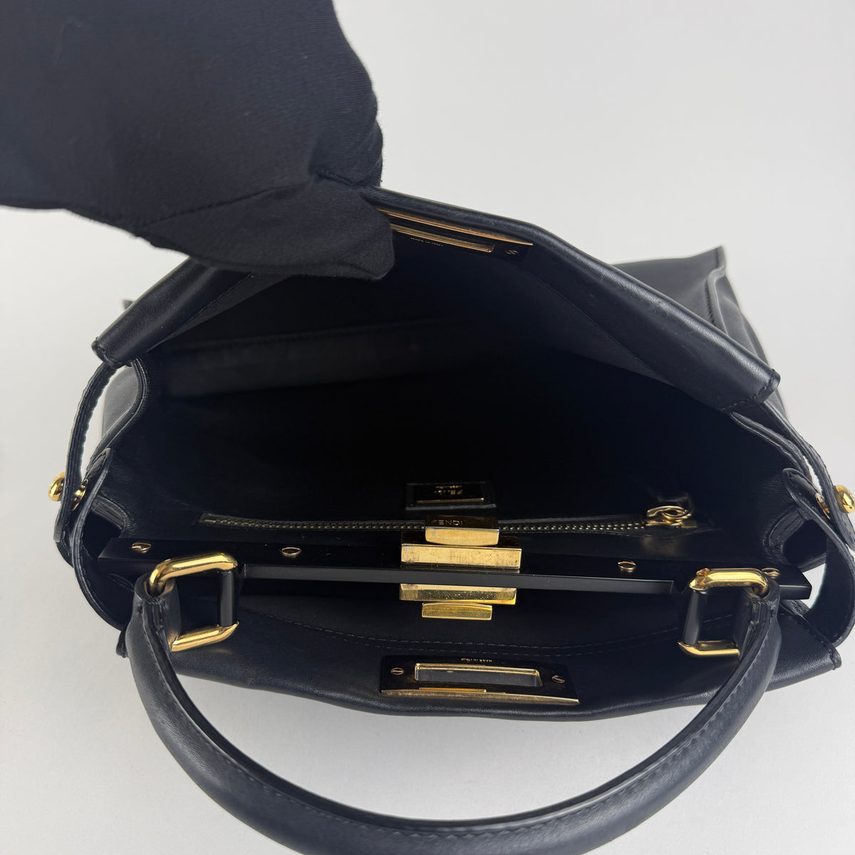 Peekaboo Medium — Black Leather — Gold-Tone Hardware