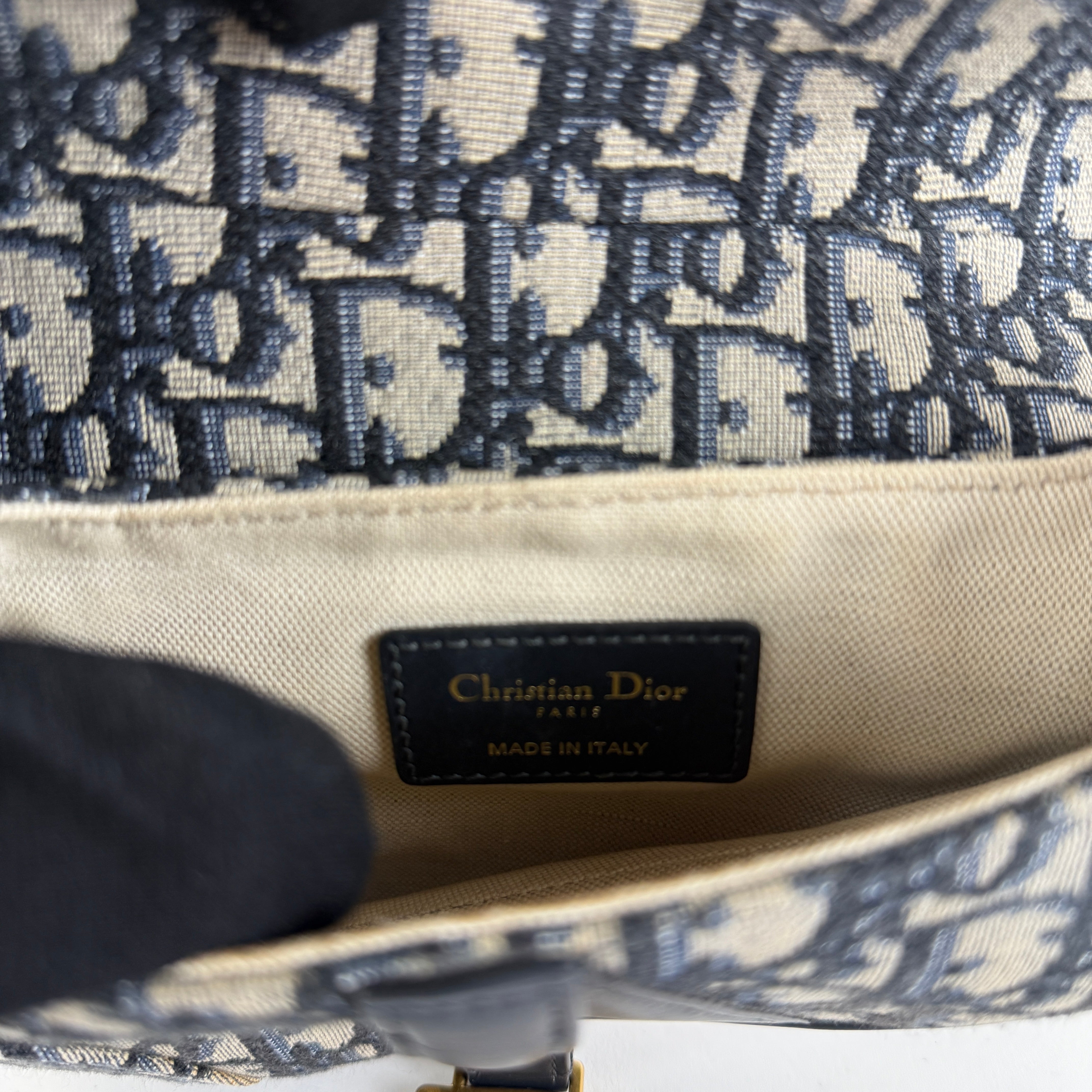 Saddle Mini — Navy Dior Oblique Canvas