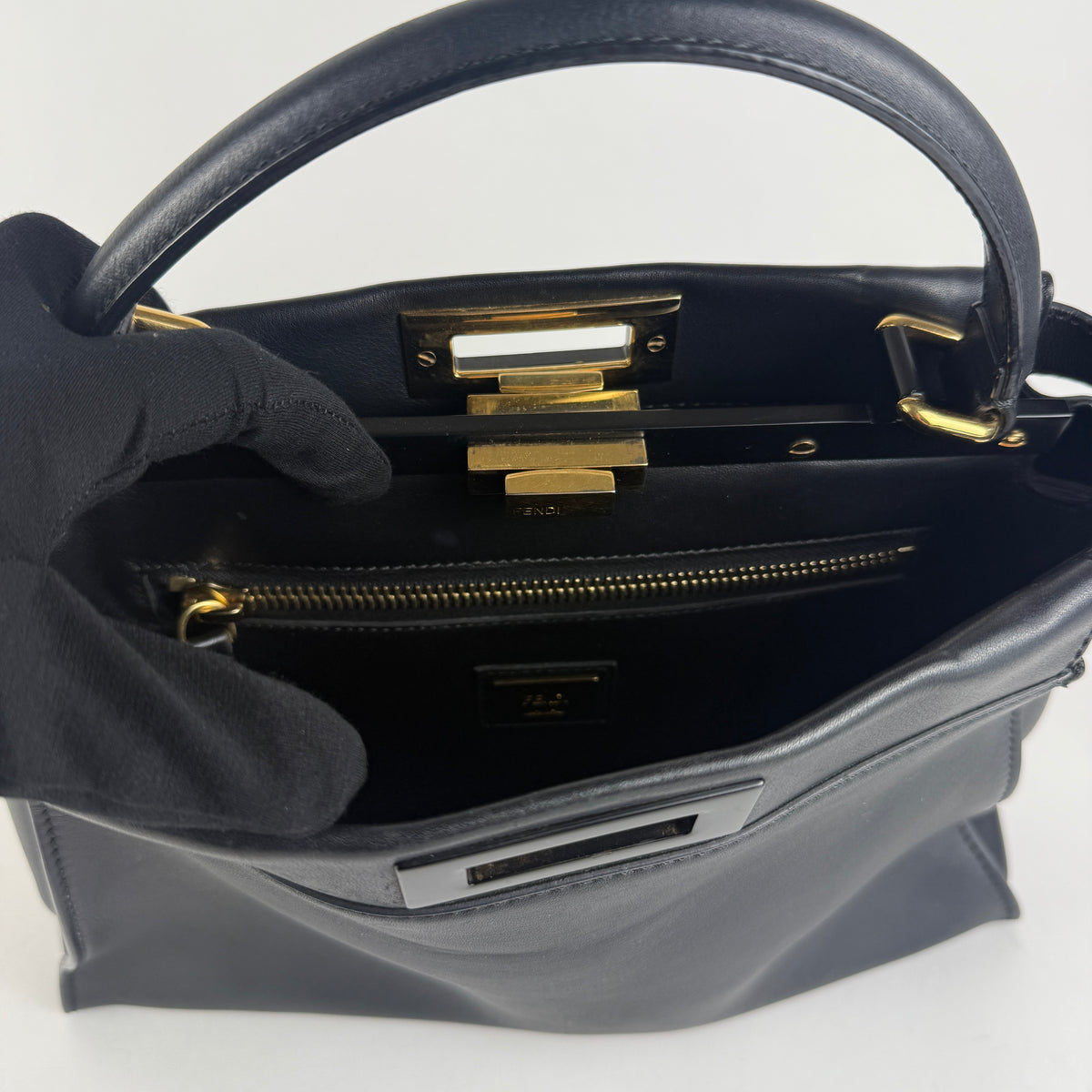 Peekaboo Medium — Black Leather — Gold-Tone Hardware