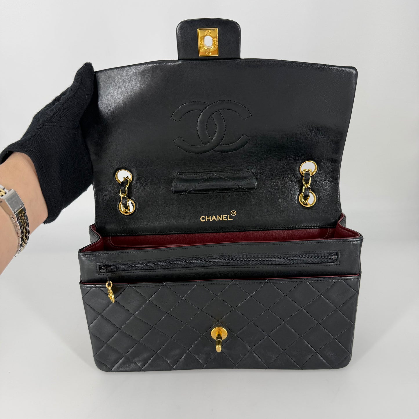 Chanel Vintage Single Flap Shoulder Bag 24k Gold