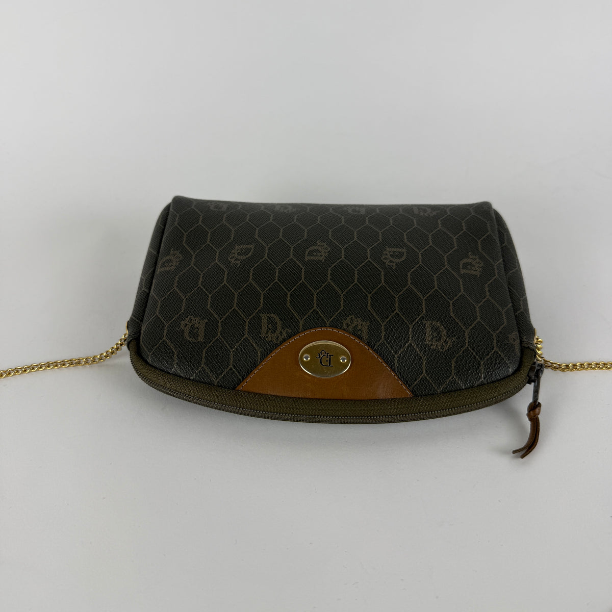 Vintage Honeycomb Crossbody Bag — Monogram Canvas — Gold-Tone Chain