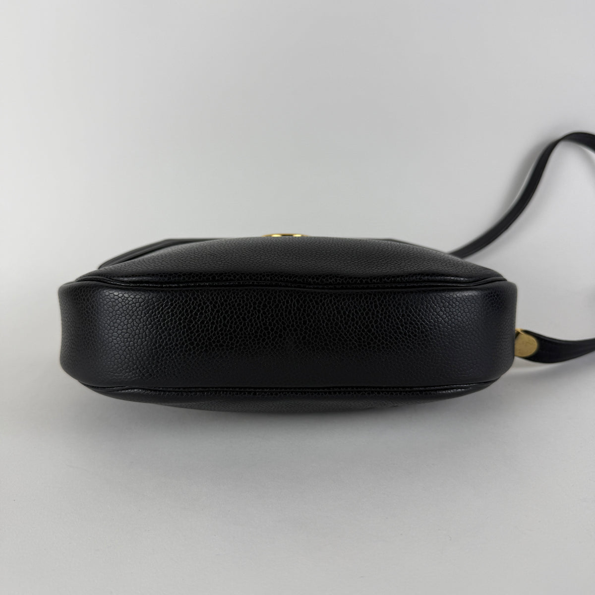 Vintage — Black Grained Leather — Gold-Tone Hardware