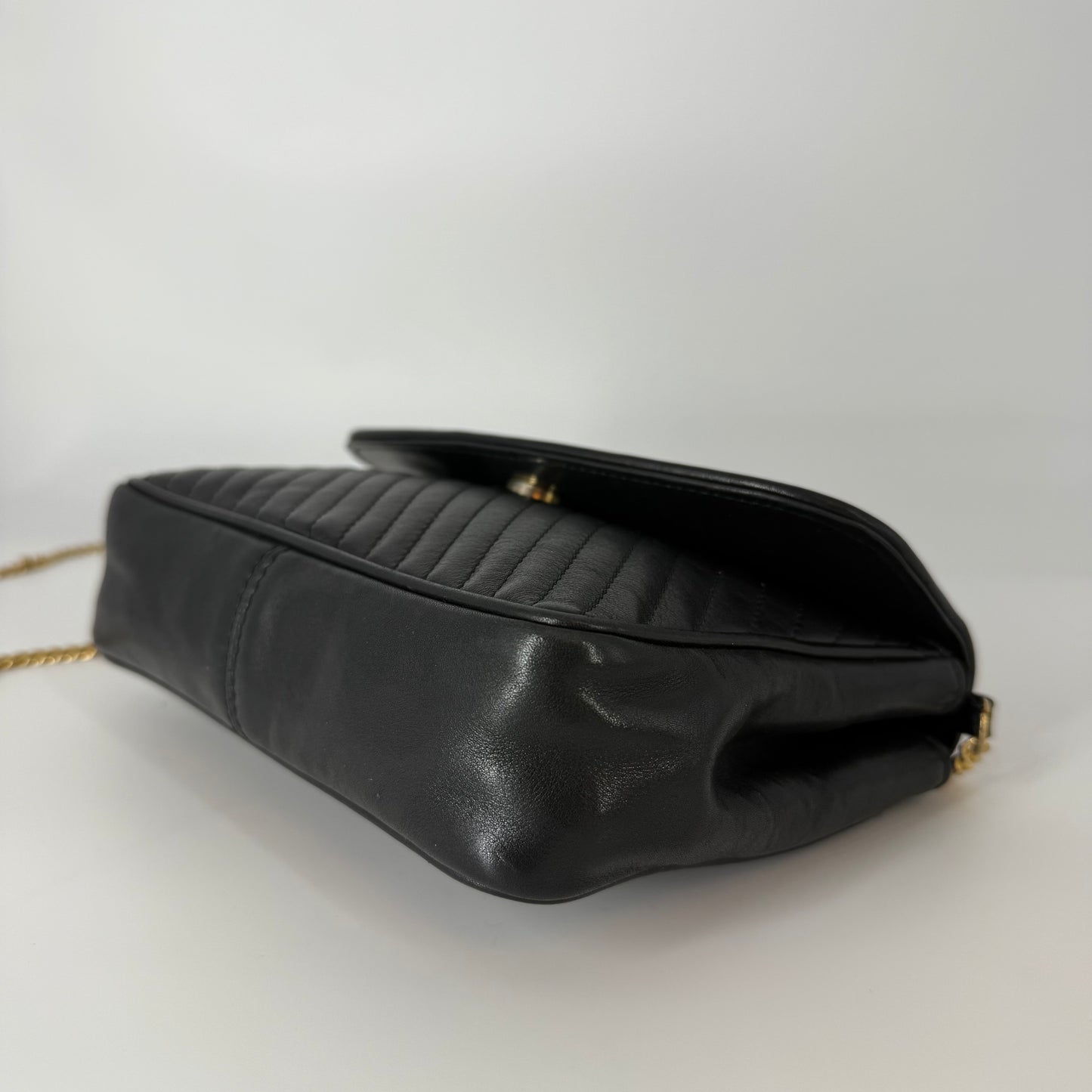 CELINE Leather Chain Shoulder Bag