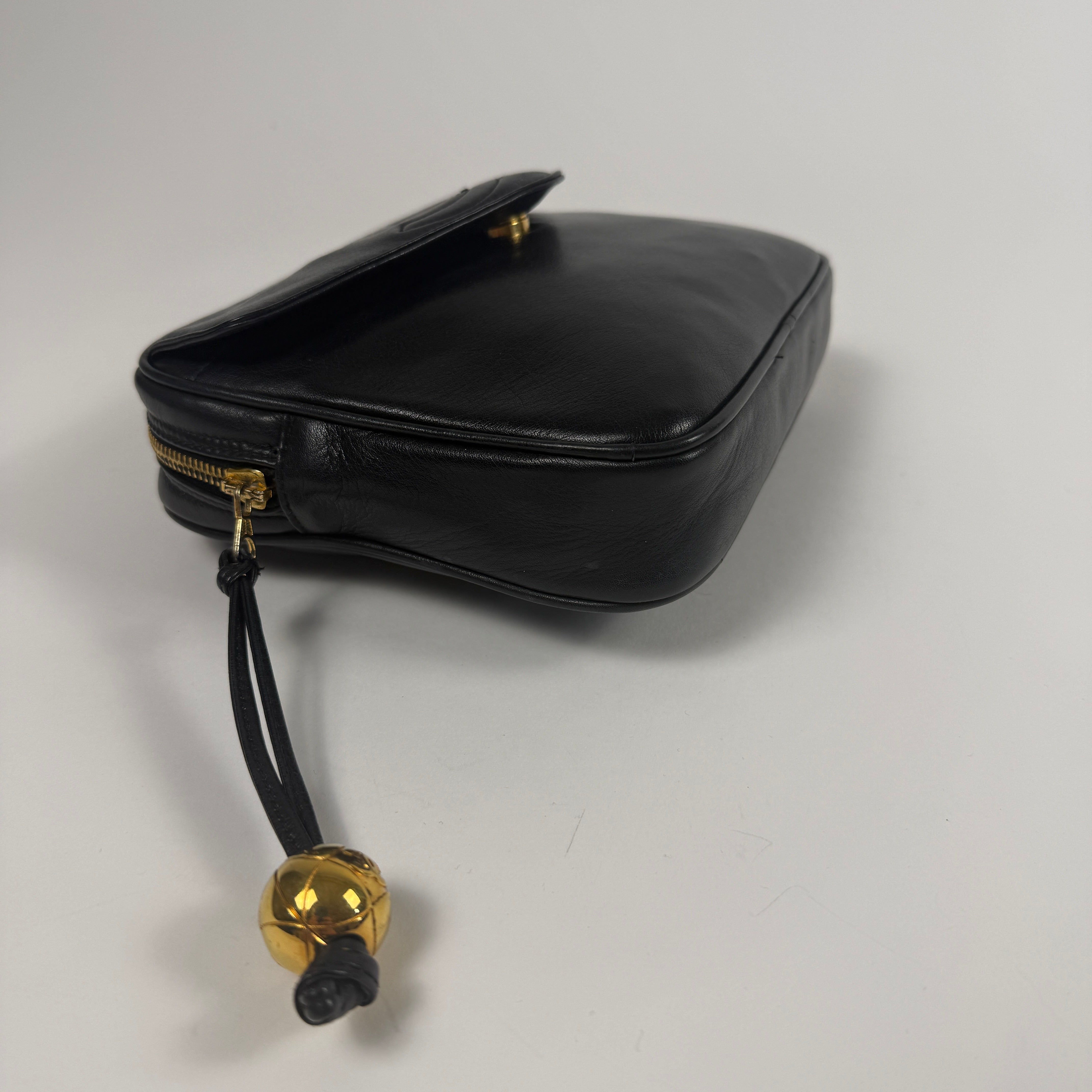 Vintage CC Waist Bag – Black Leather