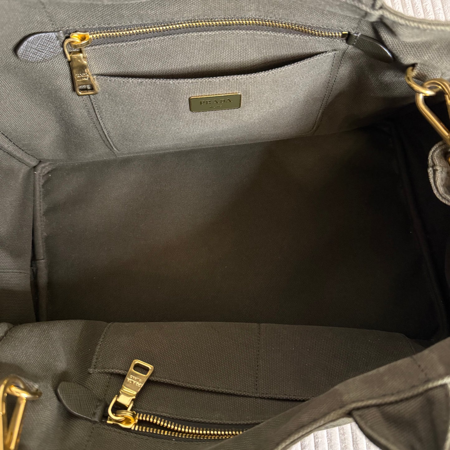 Prada Large Canapa Tote Bag